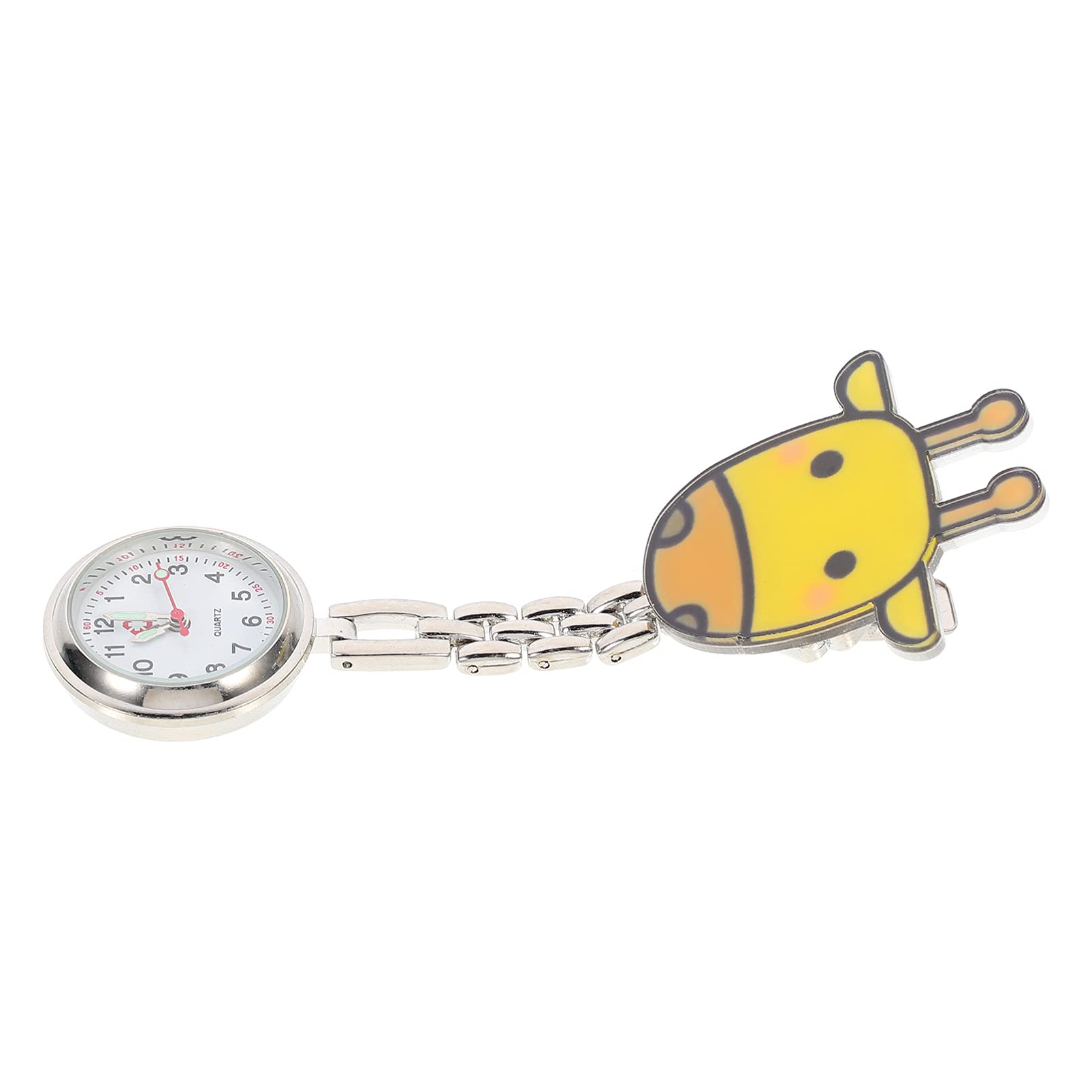 Hemobllo Nurse Fob Watch - Cartoon Giraffe Design, Luminous Lapel Watch with Quartz Movement, Clip-On Medical Pocket Watch for Nurses & Students - Perfect Jewelry Gift for Medical Professionals (Ideal for Clinical Shifts & Healthcare Settings)