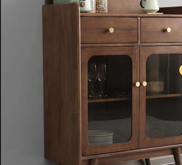 EASTON Glass Display Cabinet - Premium Pine Wood for Home & Office Decor - Showcase Collectibles, China, or Antiques in Style