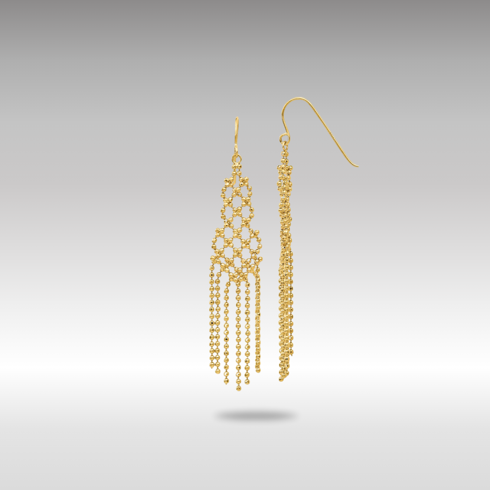 14K Gold Bead Chain Earrings for Women - Elegant Dangle Earrings SF1643 | Perfect for Parties, Weddings & Everyday Wear