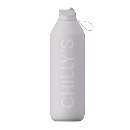 Chilly's Series 2 Insulated Flip Sports Water Bottle 1L - Granite Grey | Leakproof & BPA-Free | Perfect for Gym, Hiking & Outdoor Activities