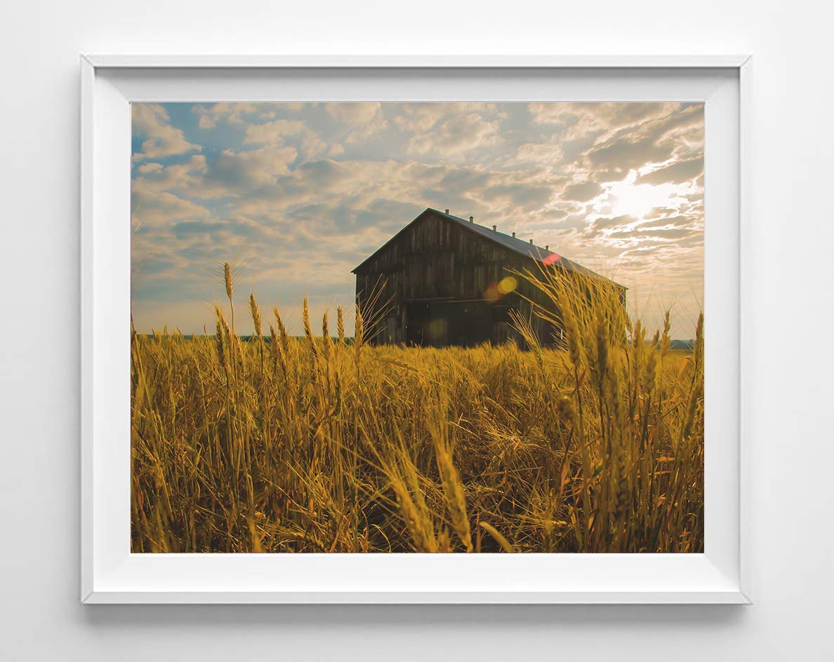 Farmhouse Wall Art Prints - Set of 4 Unframed Photos for Home Decor