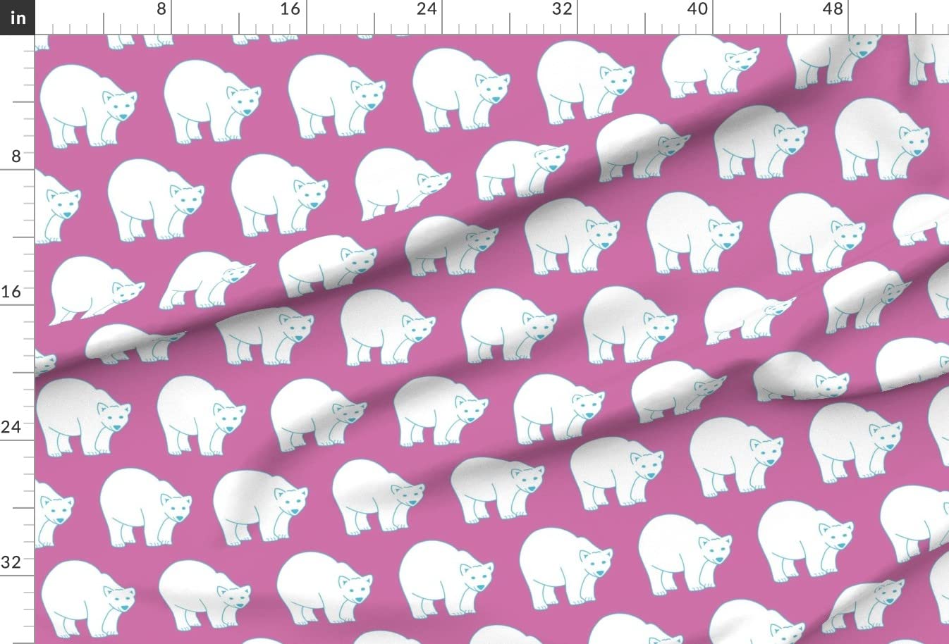 Polar Bear North Arctic Girl Woodland Printed Minky Fabric by The Yard - Soft Plush Fabric for Sewing Baby Blankets, Quilt Backing & Plush Toys - Perfect for Nursery Decor & DIY Craft Projects