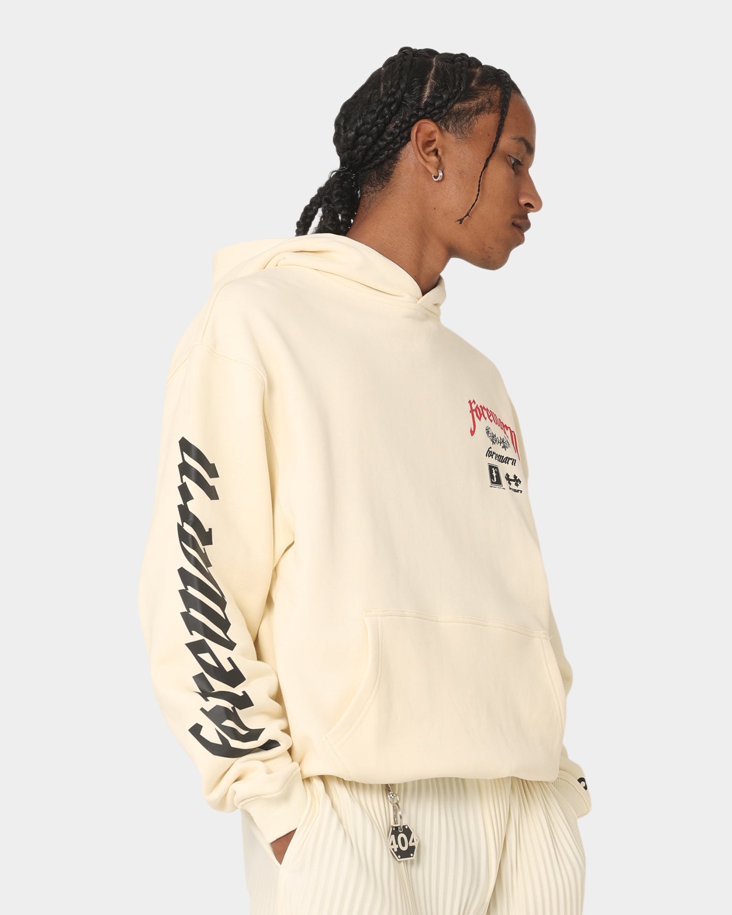 404 Forewarn Hoodie Off White - Stylish Unisex Pullover for Streetwear & Urban Fashion | Perfect for Casual Outfits, Gym, and Outdoor Activities