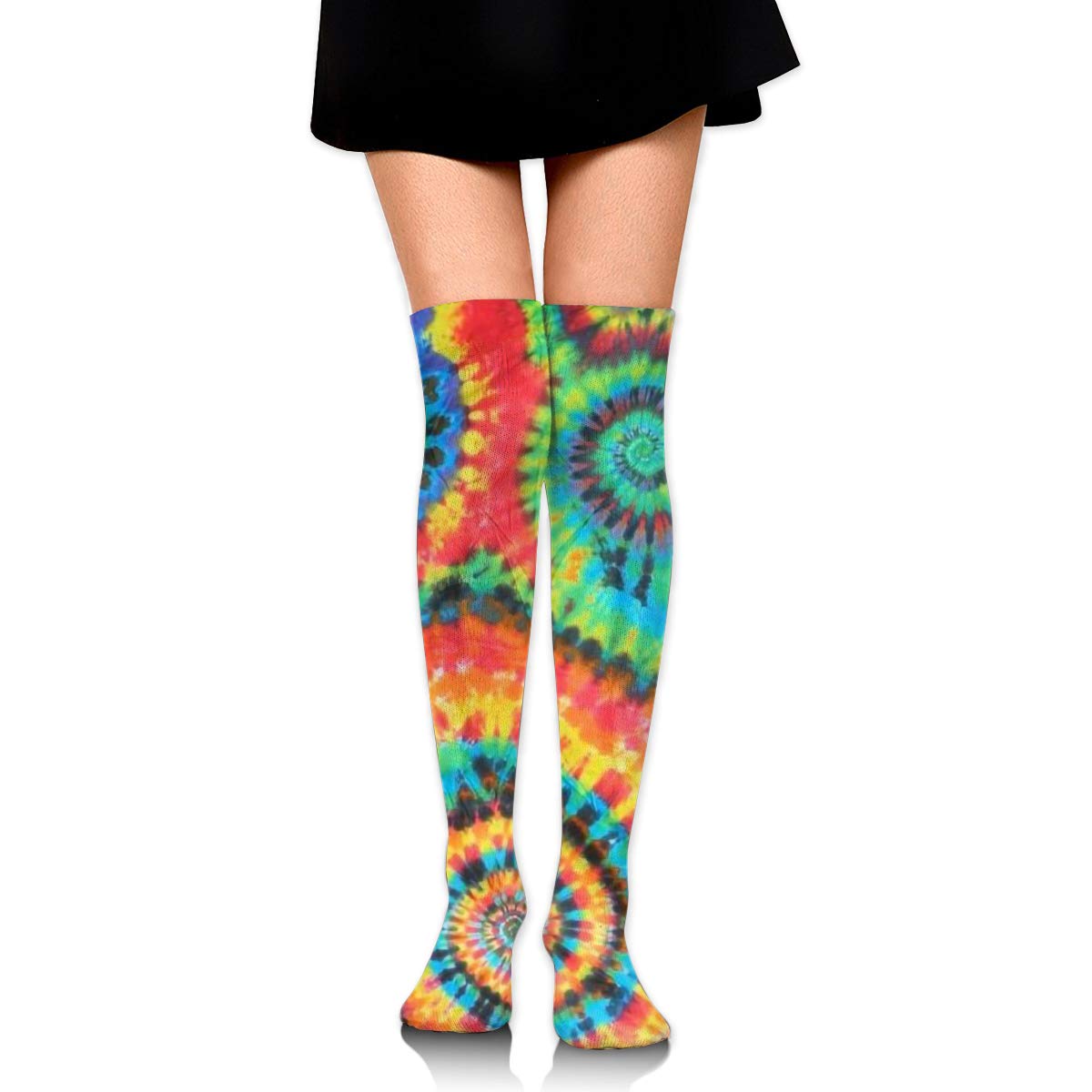 Women's Knee High Socks (2 Pairs) - Tie Dye Long Socks for Running, Yoga & Casual Wear - Comfortable Athletic Socks for Women