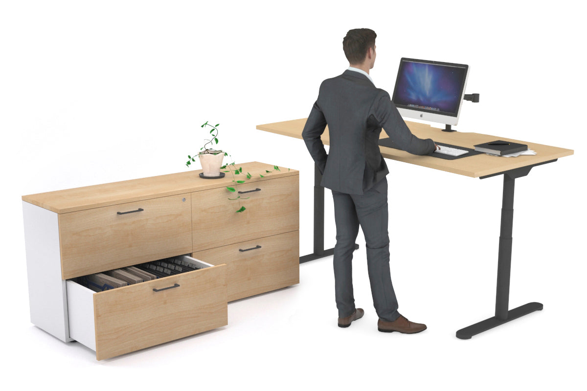 Flexi Premium Height Adjustable Standing Desk - 1800L x 800W Electric Sit Stand Workstation with Cable Management for Home Office & Executive Settings | Ergonomic Workspace Solution for Productivity & Comfort