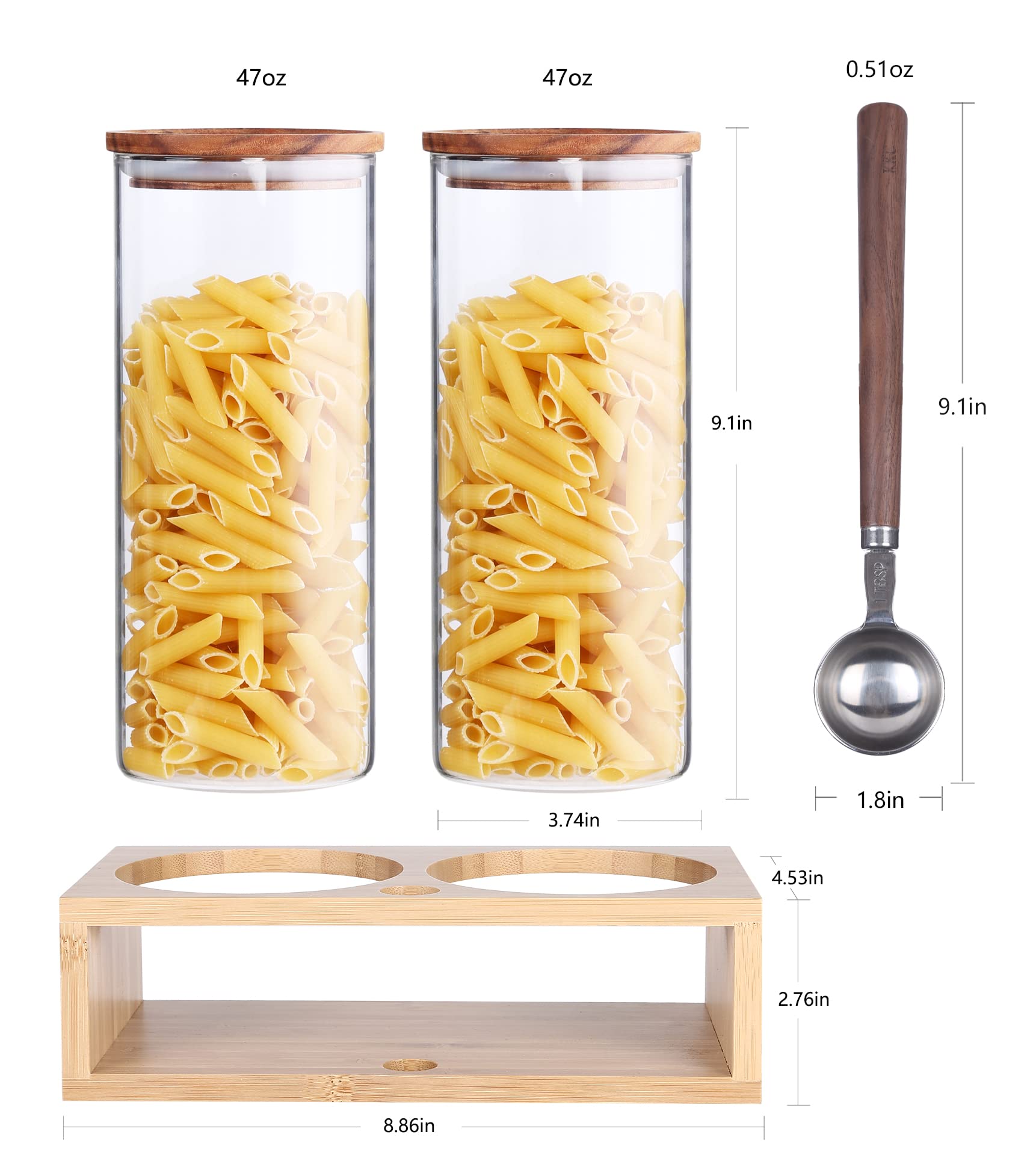 KKC HOME ACCENTS Airtight Glass Coffee Bean Storage Container with Sealable Lid - Perfect for Coffee Beans, Ground Coffee, Nuts, Tea & Spices - Ideal for Kitchen Countertop, Pantry Organization & Coffee Station Decor