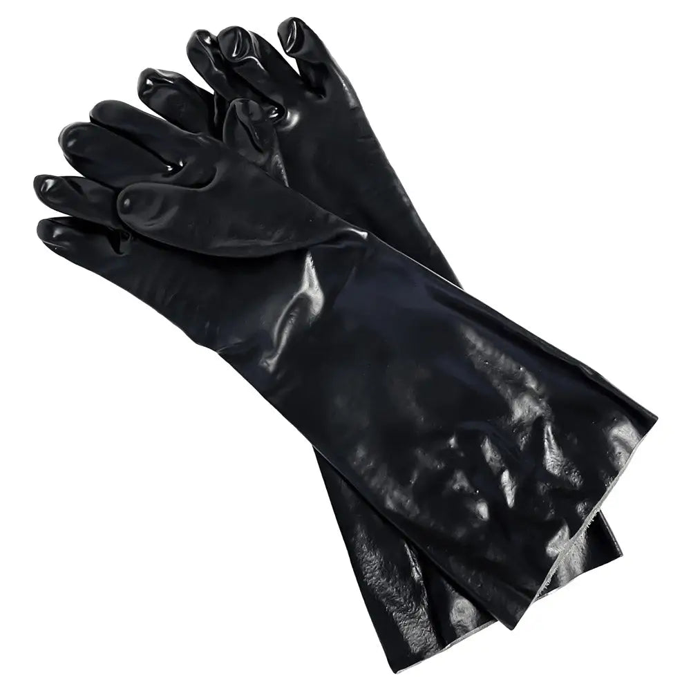 AA 18-Inch Long Black Chemical Resistant Gloves (Pair) - Heavy Duty Protection for Laboratory, Cleaning & Industrial Use