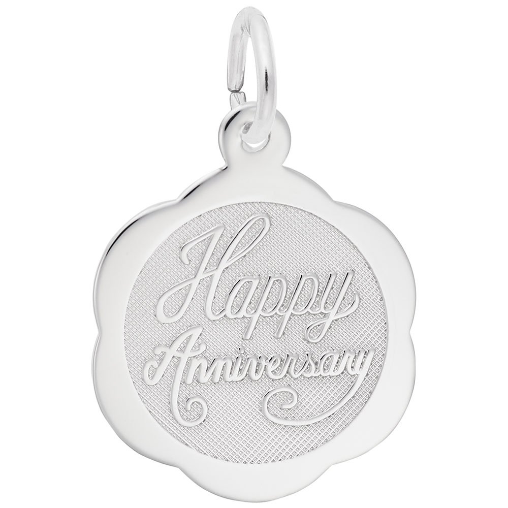 Anniversary Charm for Bracelets & Necklaces - Sterling Silver Heart Pendant for Couples, Best Gift for Anniversaries, Weddings & Romantic Occasions