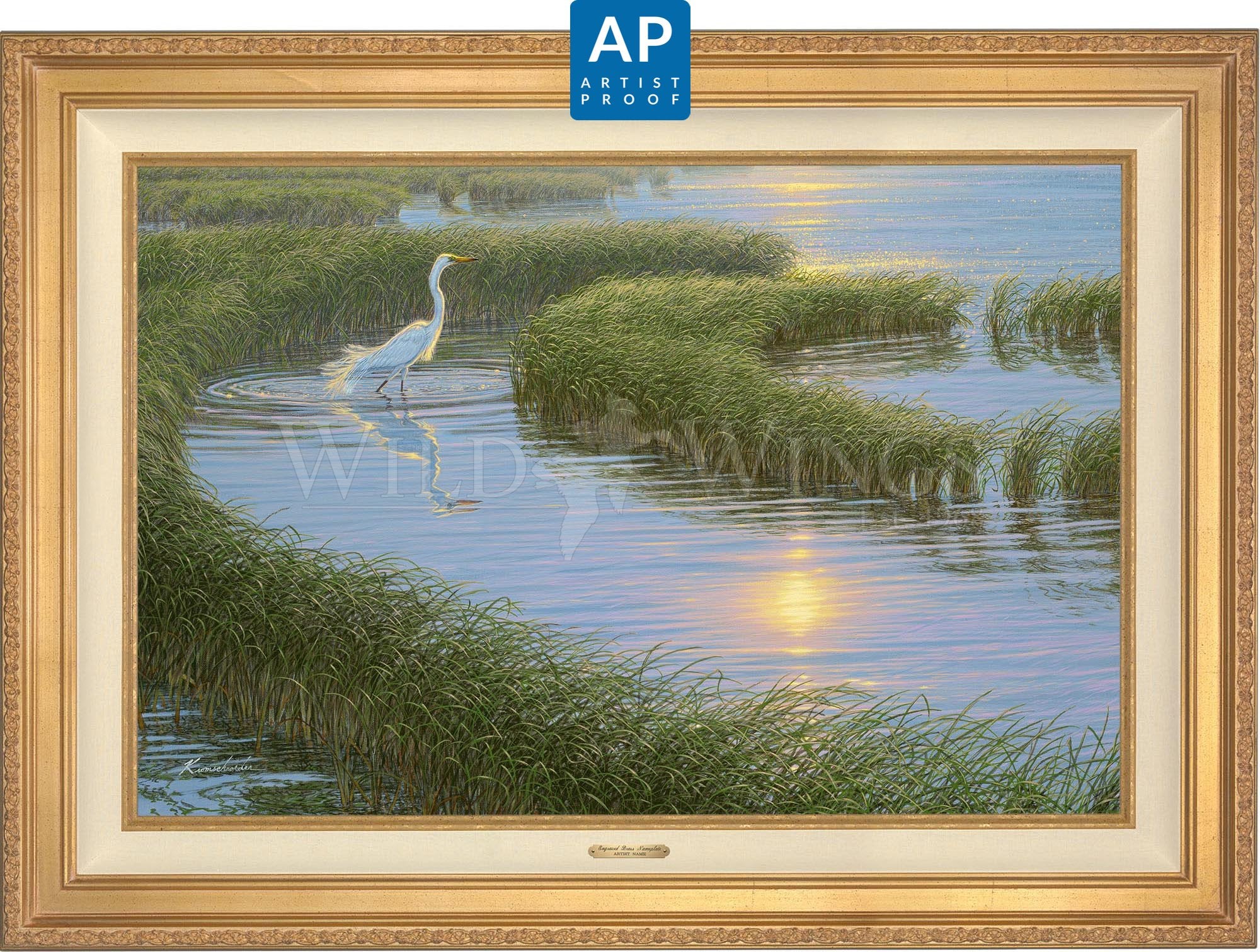 Evening Solitude - White Egret Artist Proof Edition (AP) | Limited Edition Art Print | Perfect for Home Decor, Office Wall Art & Gift Giving