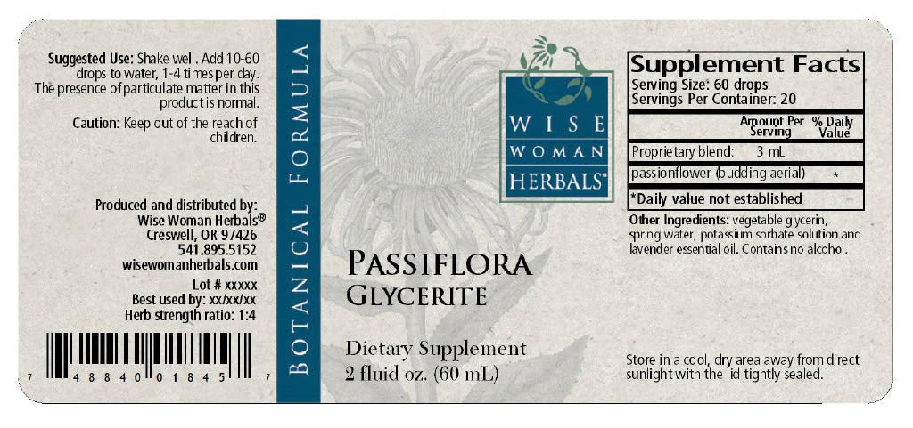 Wise Passionflower Glycerite 2Oz - Natural Herbal Extract for Stress Relief & Sleep Support - Perfect for Relaxation, Anxiety Relief & Better Sleep
