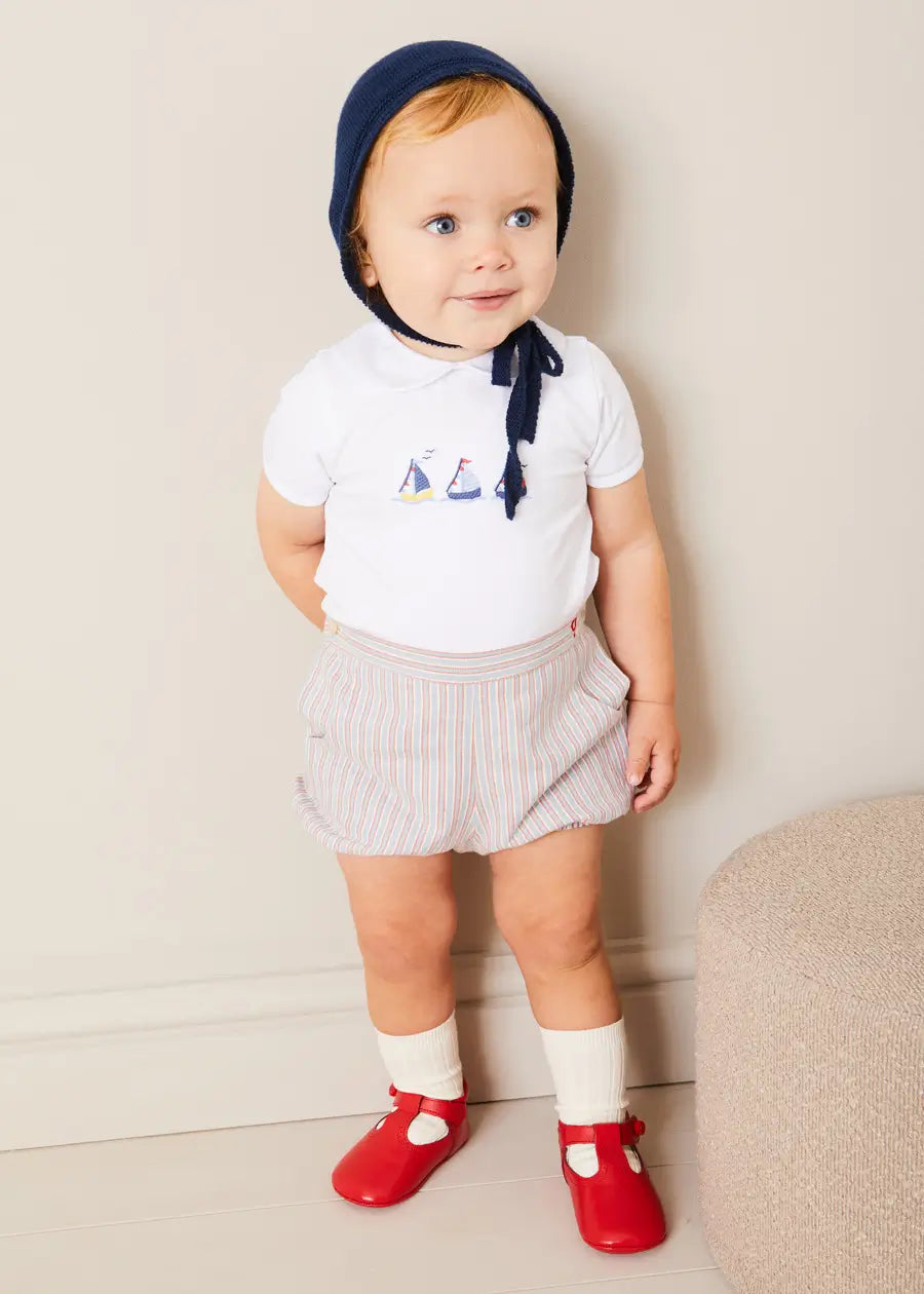 Embroidered Sailboat Baby Boy Outfit - Cute Nautical Themed Clothing for Newborns & Infants - Perfect for Photos, Parties & Everyday Wear