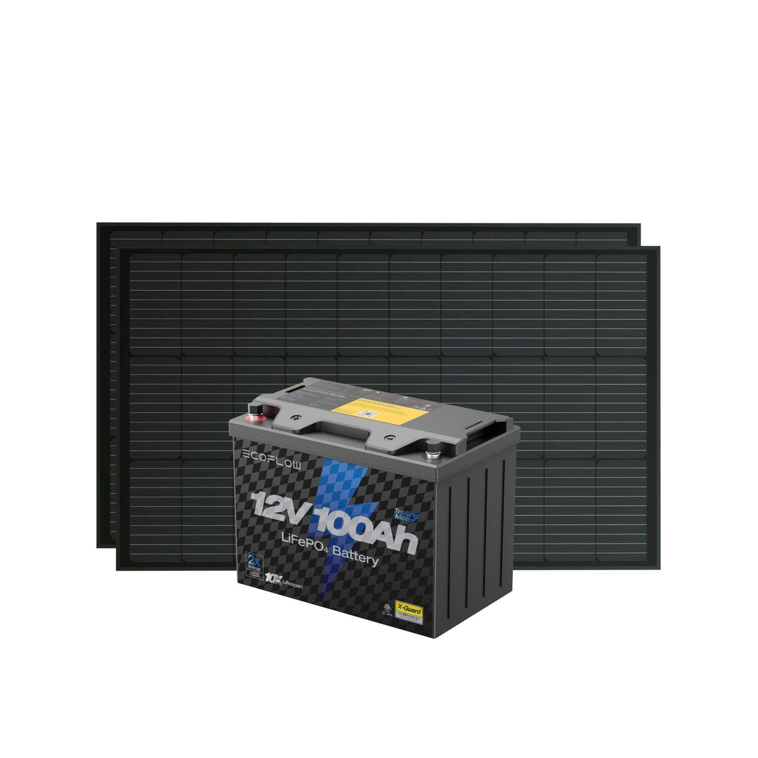 EcoFlow 12V 100Ah Lithium Deep Cycle Battery for Marine Trolling Motors - Perfect for Boats, RVs, and Off-Grid Power Systems