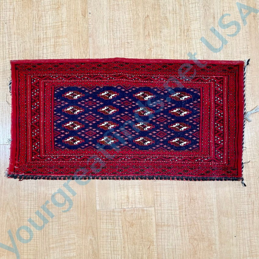 Vintage Red Wool Prayer Rug Throw Pillow - Handmade Traditional Islamic Prayer Mat & Decorative Cushion Cover for Home, Mosque, or Meditation Space
