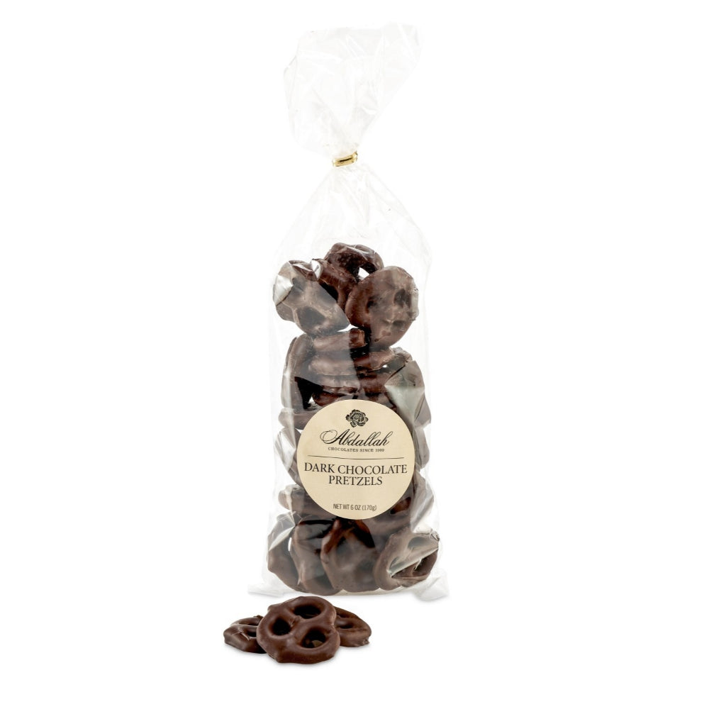 Abdallah Premium Dark Chocolate Covered Pretzels 6oz Bag - Crunchy Sweet & Salty Snack for Parties, Gifts & Movie Nights
