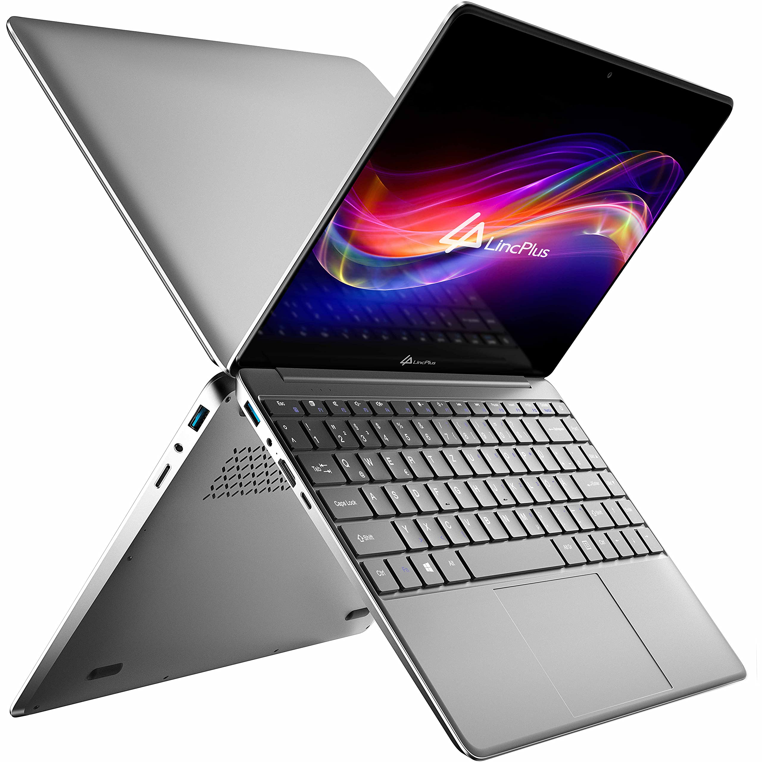 LincPlus P4 14 Inch Linux Laptop - Intel Core i3 Processor, 8GB RAM, 128GB SSD, Full HD Notebook with QWERTZ German Keyboard | Portable & Lightweight for Students, Business Professionals & Remote Work