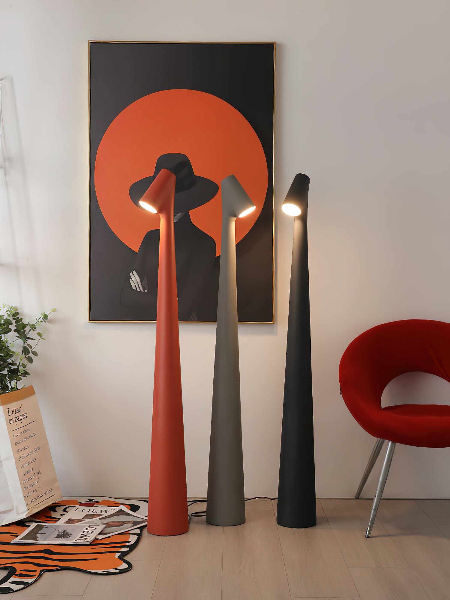Modern African Inspired Floor Lamp - Handcrafted Tribal Design for Living Room, Bedroom & Office Decor - Perfect for Boho, Safari & Ethnic Home Styling