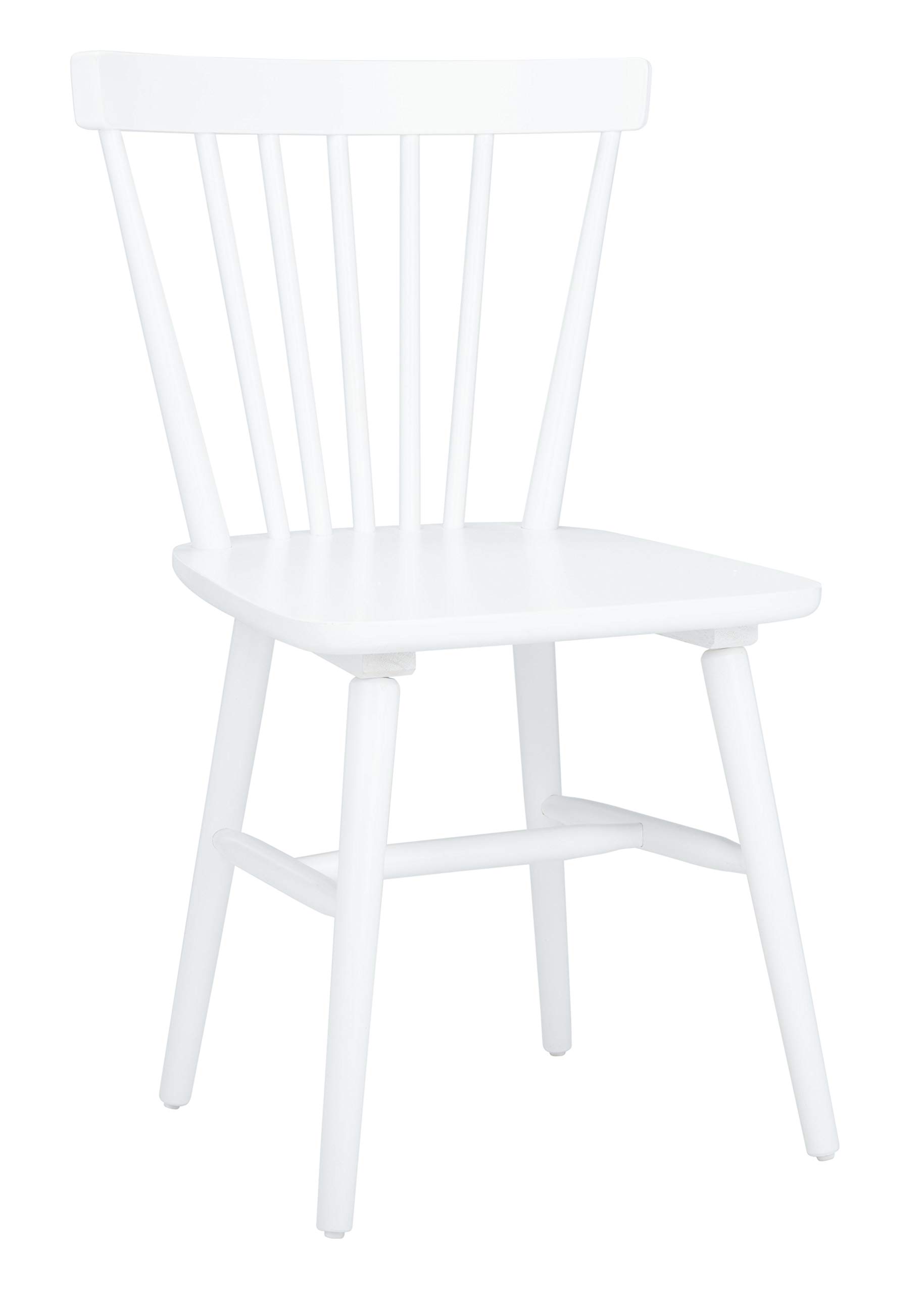 Safavieh Winona Farmhouse White Spindle Back Dining Chairs Set of 2 - Rustic Kitchen Chairs for Dining Room, Breakfast Nook & Farmhouse Decor