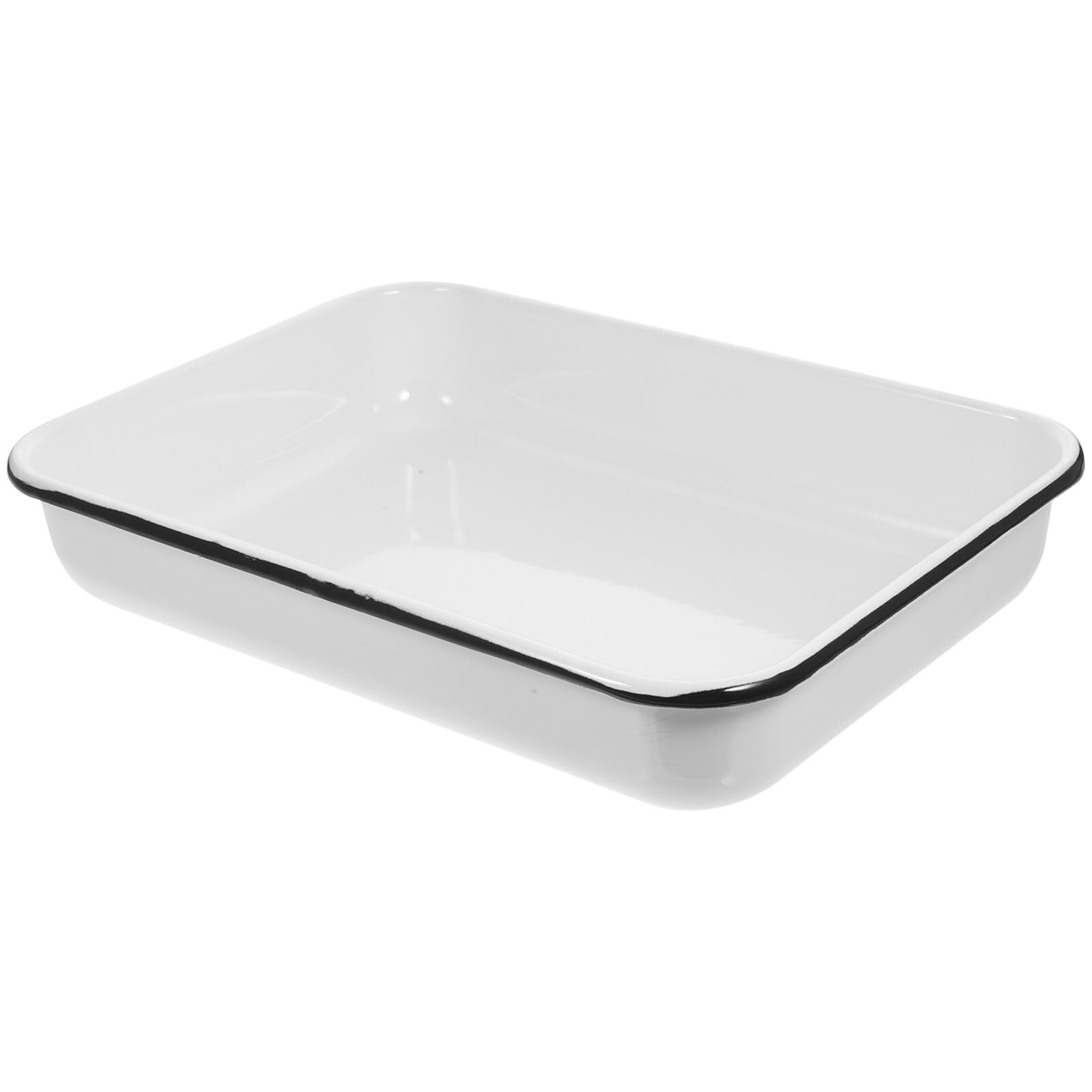 Premium White Enamel Baking Pan - 9x13 Inch Rectangular Roasting Pan, Enameled Steel Lasagna Dish, Oblong Cake Pan & Serving Tray | Durable Food Container for Baking, Roasting, Meal Prep & Party Serving (Great for Lasagna, Casseroles, Sheet Cakes & Holiday Meals)