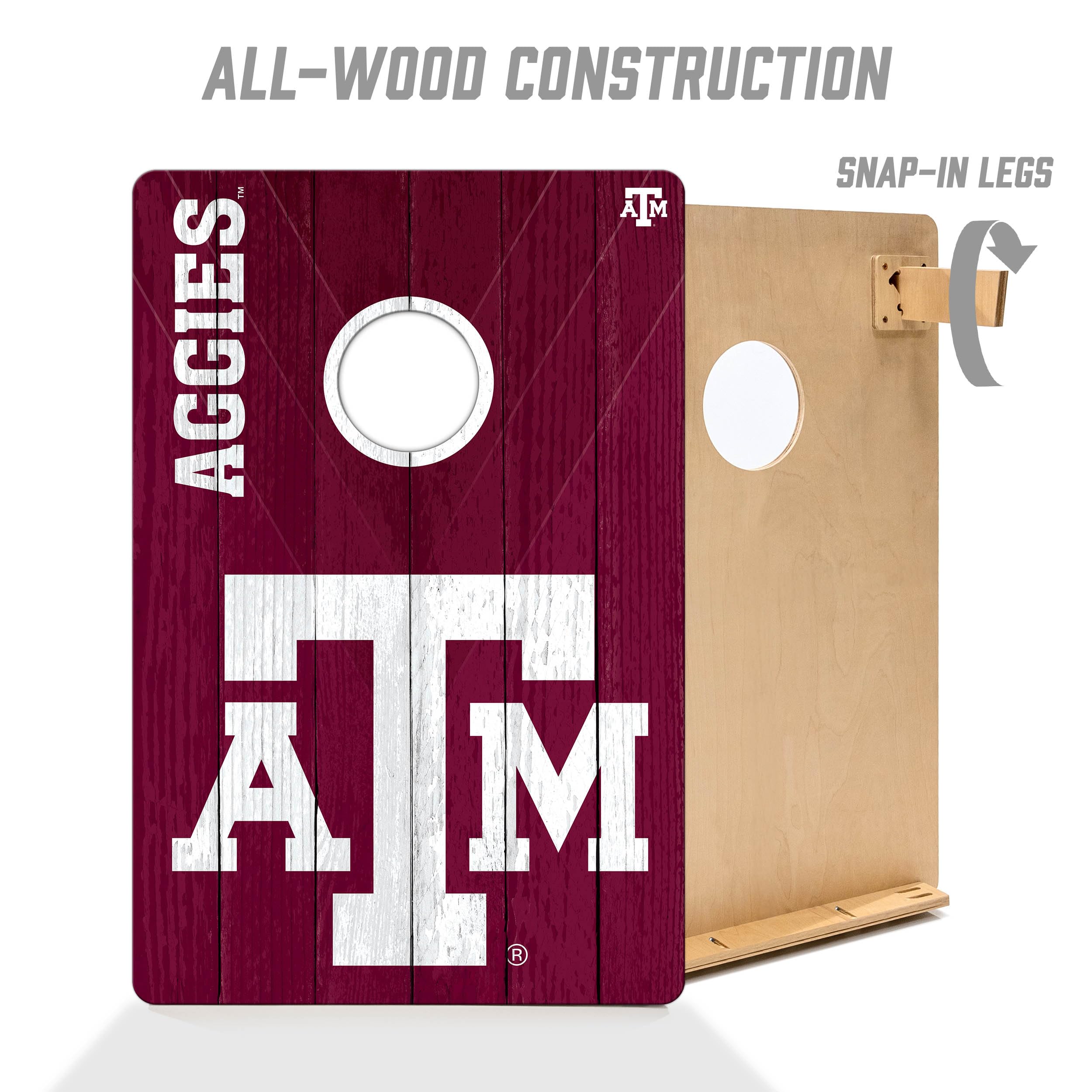 YouTheFan NCAA 2’ x 3’ Wood Cornhole Game Set with Logo Bags - Official College Team Cornhole Boards for Tailgating, Backyard Parties & Outdoor Games