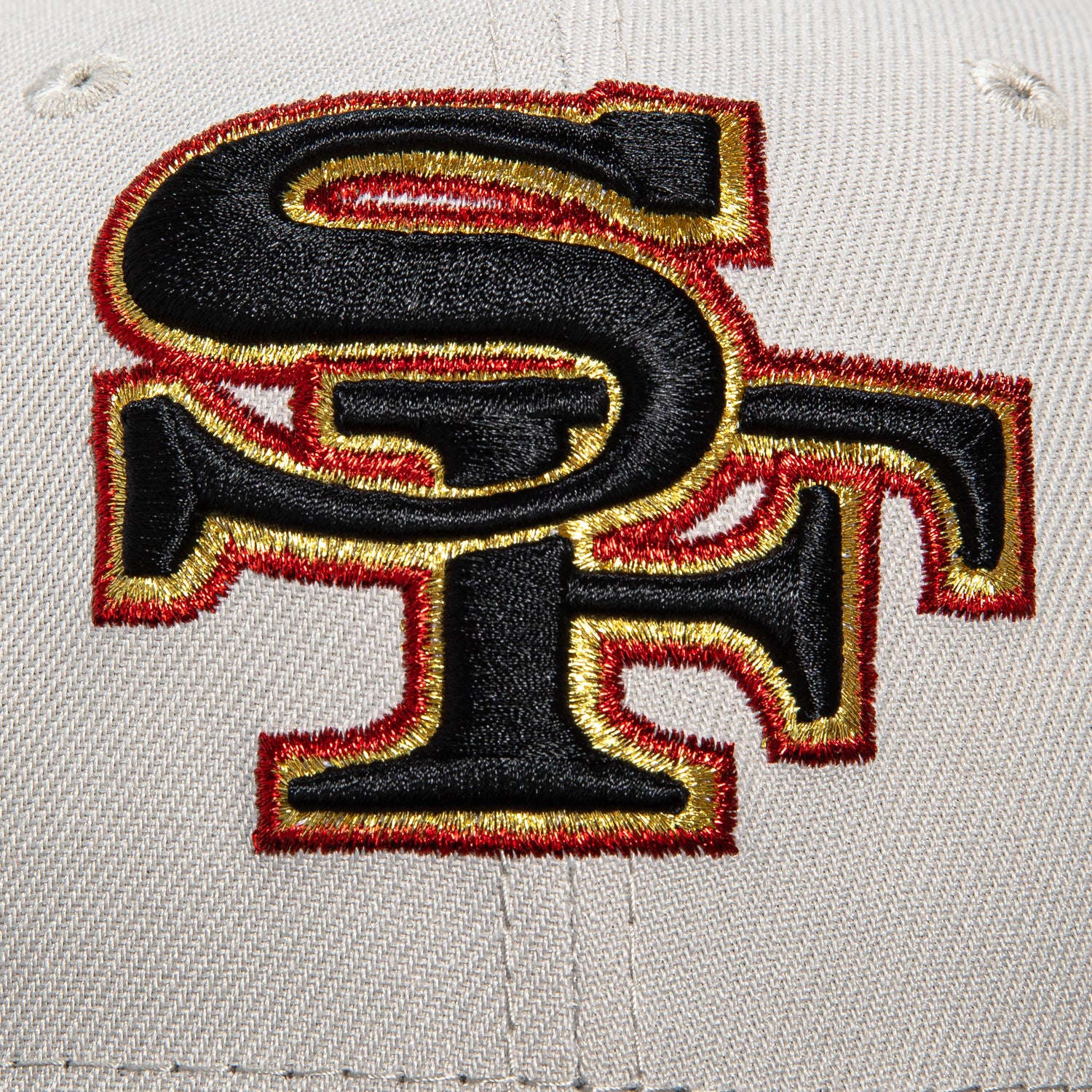 New Era 59Fifty San Francisco 49ers Snapback Hat with Embroidered Logo - Black Stone Dome Cap for NFL Fans, Streetwear & Game Day Outfits