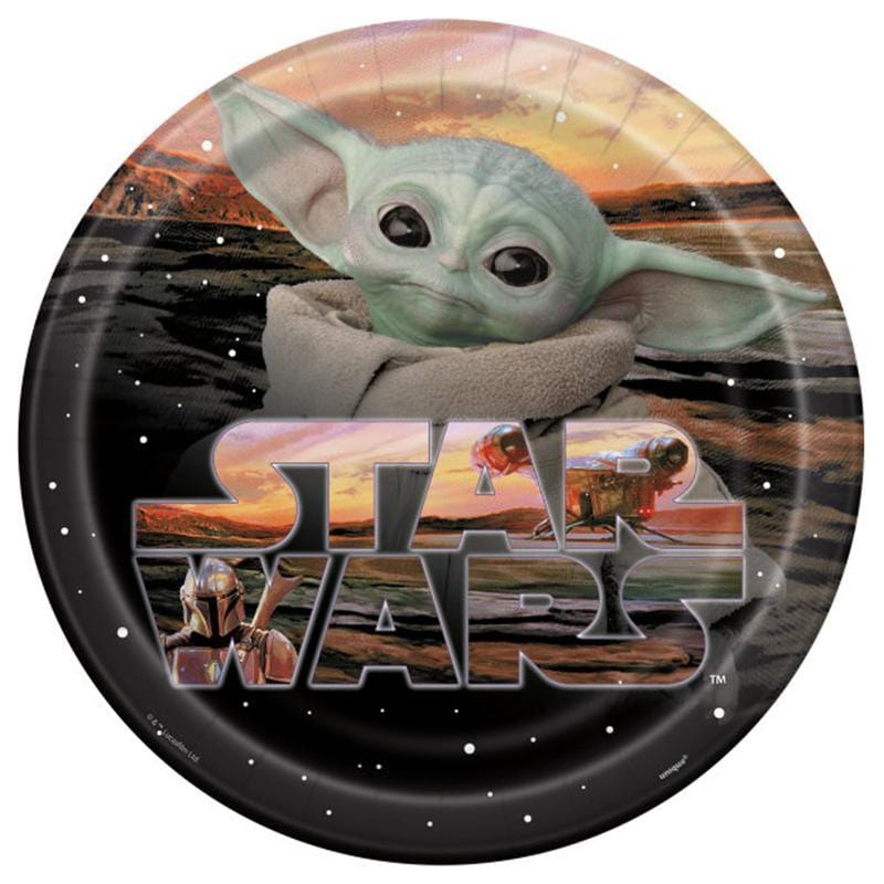 Star Wars The Child (Baby Yoda) 9-Inch Melamine Dinner Plates - Set of 8, Unbreakable & Dishwasher Safe - Perfect for Kids Meals, Birthday Parties & Themed Decor