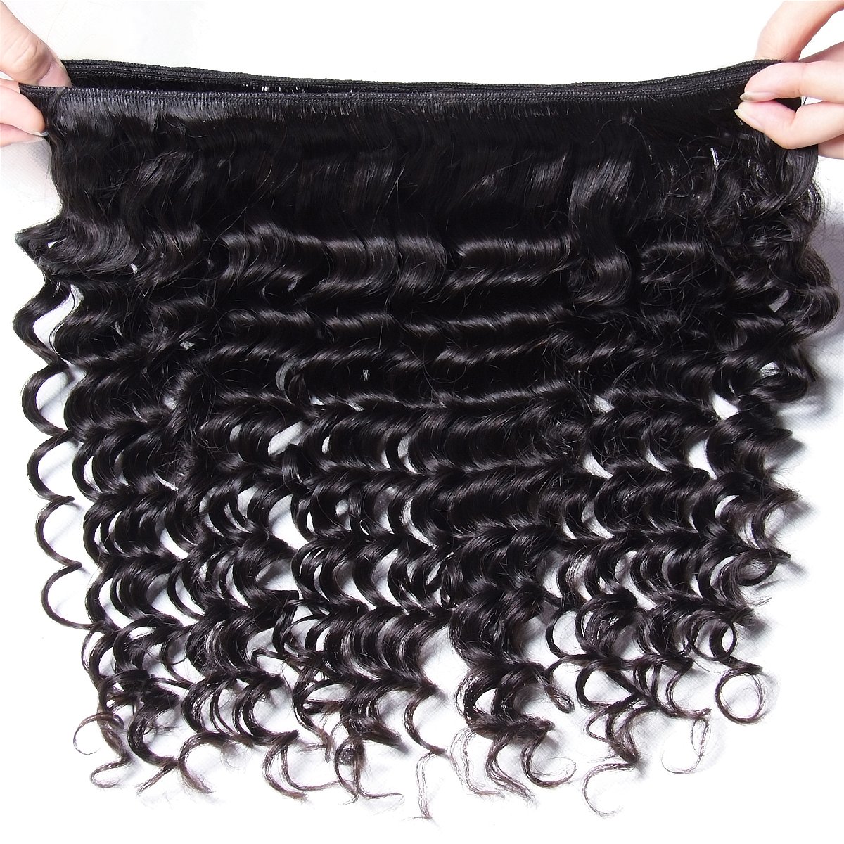 UNice 10A Brazilian Deep Wave Human Hair Bundles - 3 Pcs Unprocessed Virgin Raw Hair Extensions in Natural Color (16 18 20 Inch) | Perfect for Weaving, Ponytails & Special Occasion Hairstyles