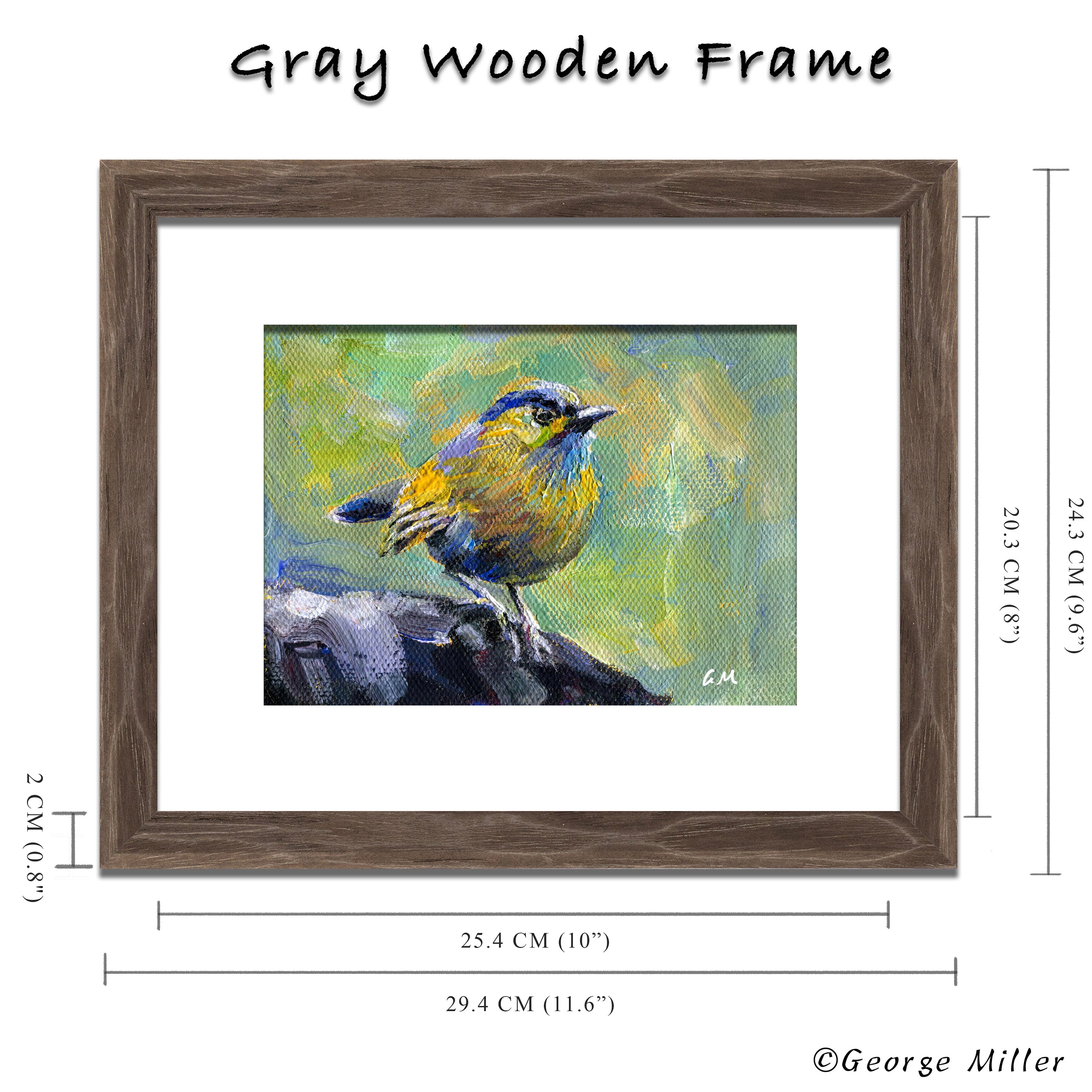 Original Palette Knife Oil Painting - Little Bird on a Rock - Handmade Artwork for Home Decor & Gift Ideas