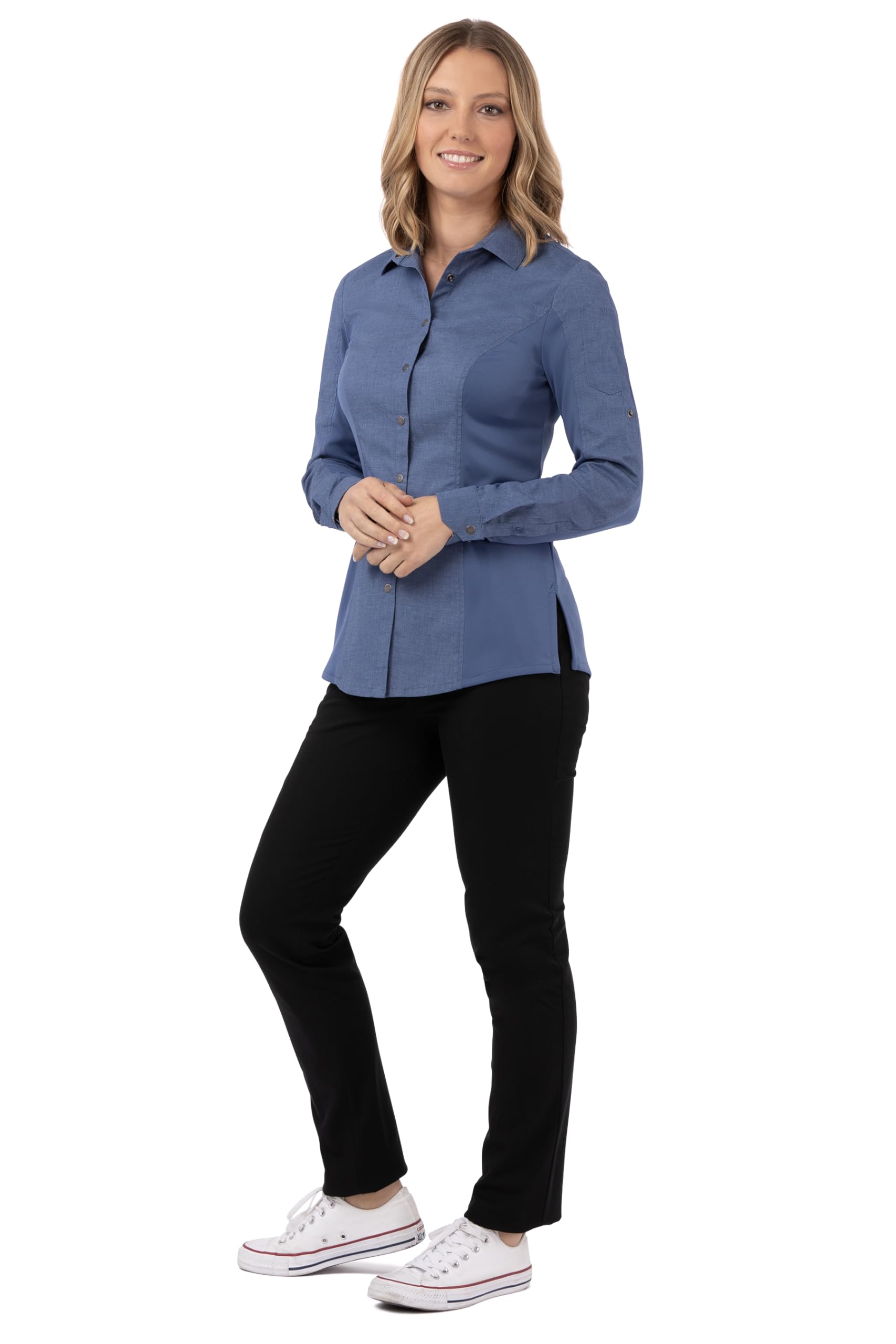 Chef Works Women's Seville Mesh Panel Chef Shirt - Comfortable & Breathable for Professional Kitchens, Cooking Classes & Food Service