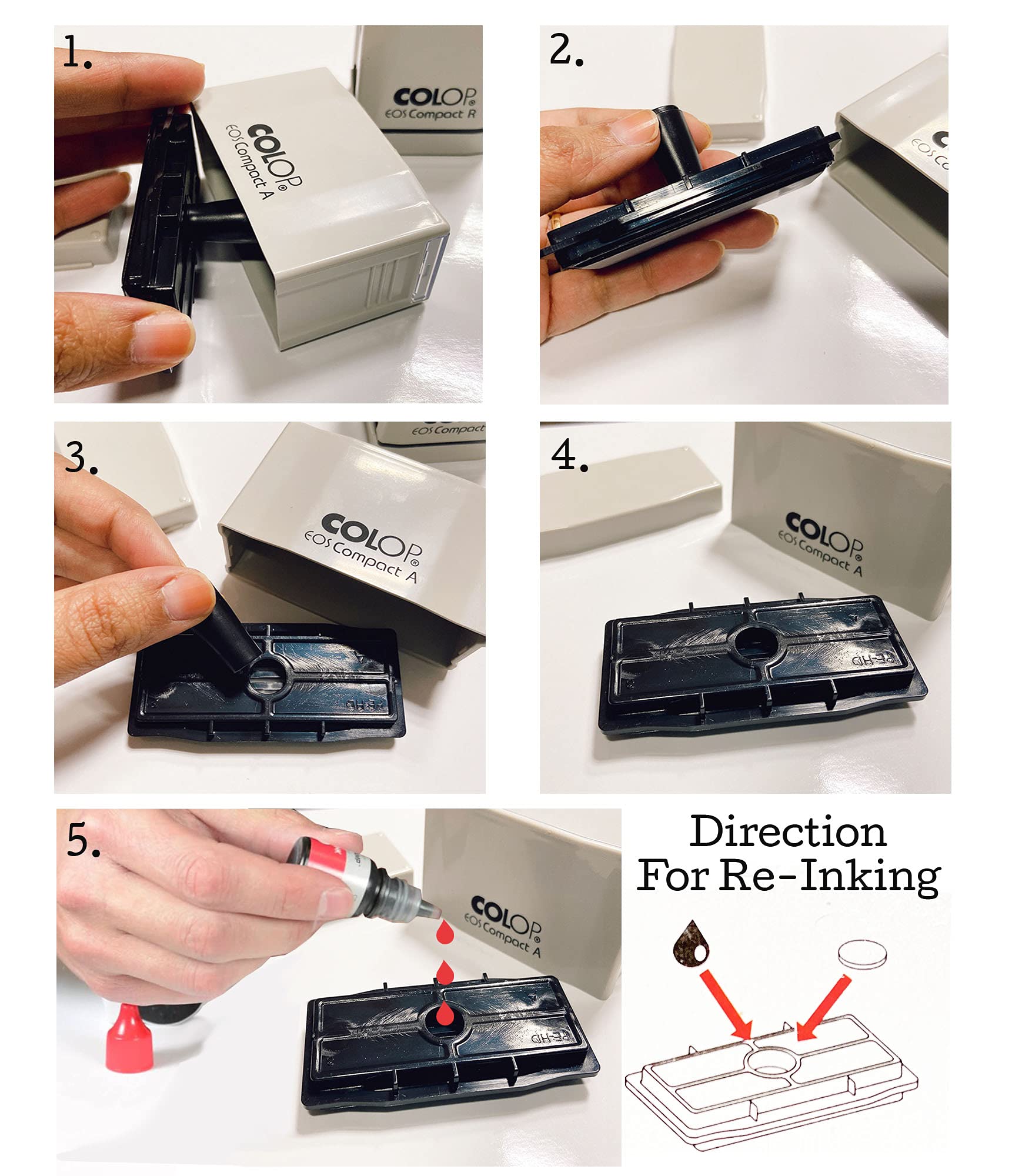 Printtoo Q.C Passed Self Inking Rubber Stamp - Pre-Inked Office Stamp for Home & Business (47x20mm, Red) | Perfect for Document Signing, Paperwork & Business Stationery