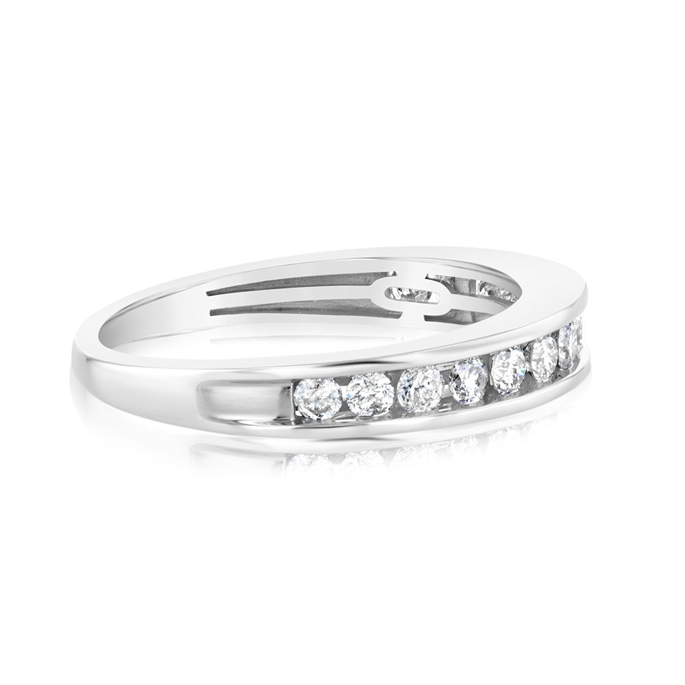 1/2 Carat Diamond Eternity Ring in 10K White Gold - Perfect for Anniversaries, Engagements & Special Occasions