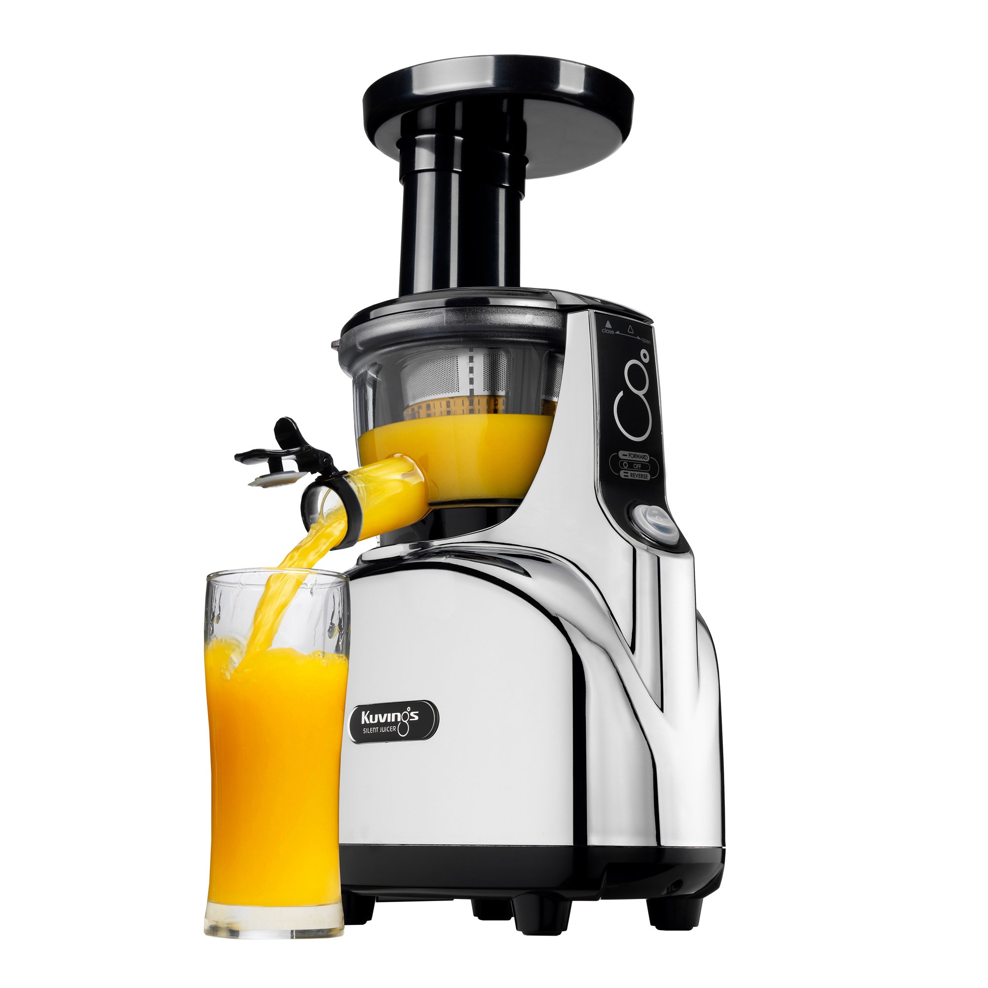 Kuvings SC Series Silent Juicer with Detachable Smart Cap - Chrome Finish | Quiet Cold Press Juicing for Healthy Drinks, Smoothies & Baby Food at Home