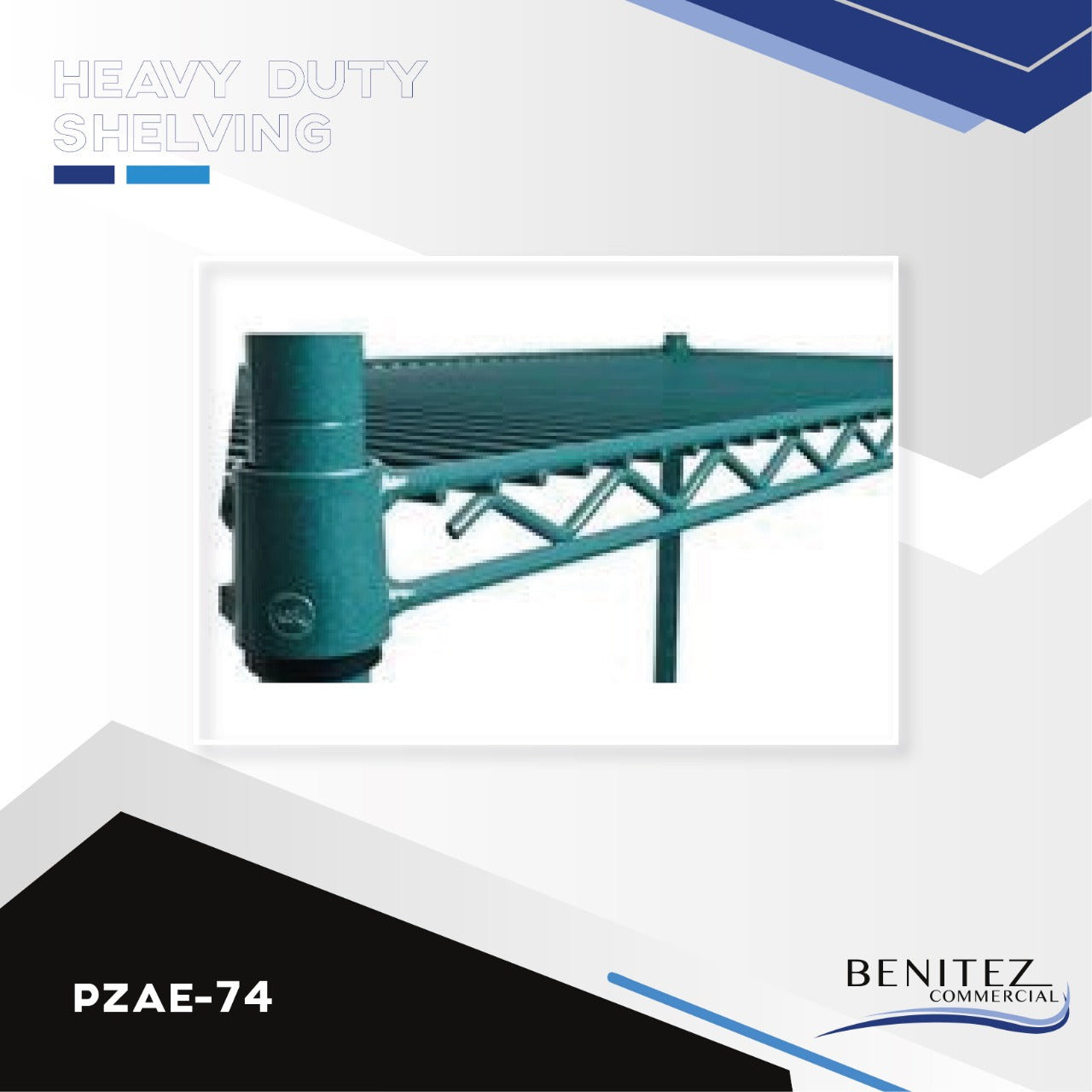 Heavy Duty Industrial Shelving Unit PZAE 74 - Steel Storage Rack for Garage, Warehouse & Workshop Organization