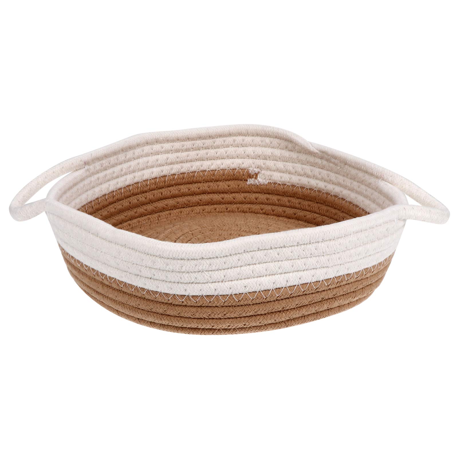Cabilock Handwoven Straw Baskets - Cotton Rope Storage Bins for Snacks, Cosmetics & Home Organization - Light Brown Home Office Decor & Farmhouse Style Storage Solutions