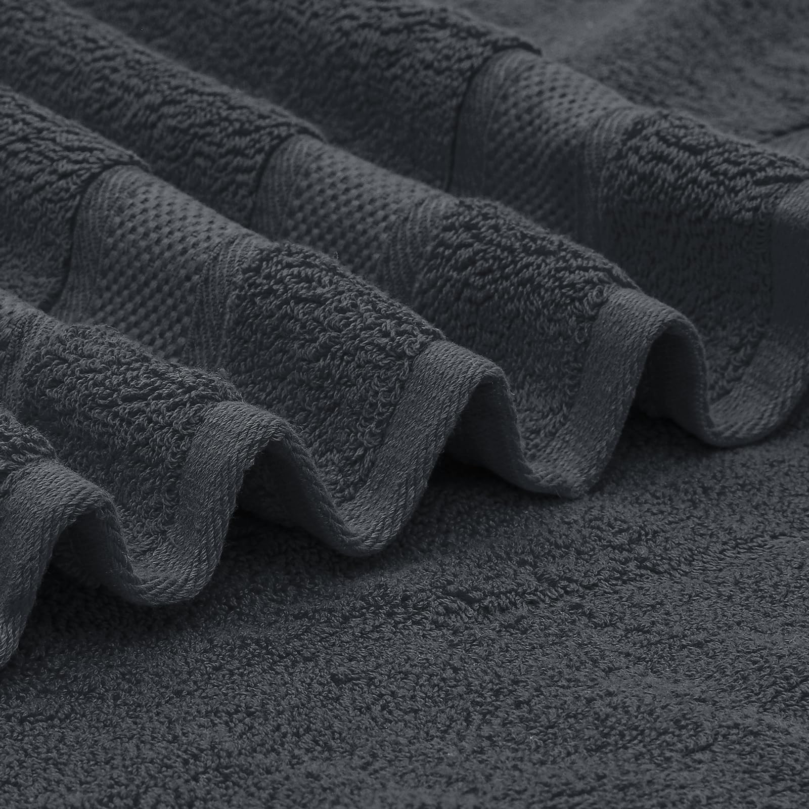 Magshion Extra Large Cotton Bath Towel Set of 2 - Oversized Quick-Dry Bath Sheets for Adults, Soft & Absorbent, Black - Perfect for Spa, Beach & Luxury Bathroom Use