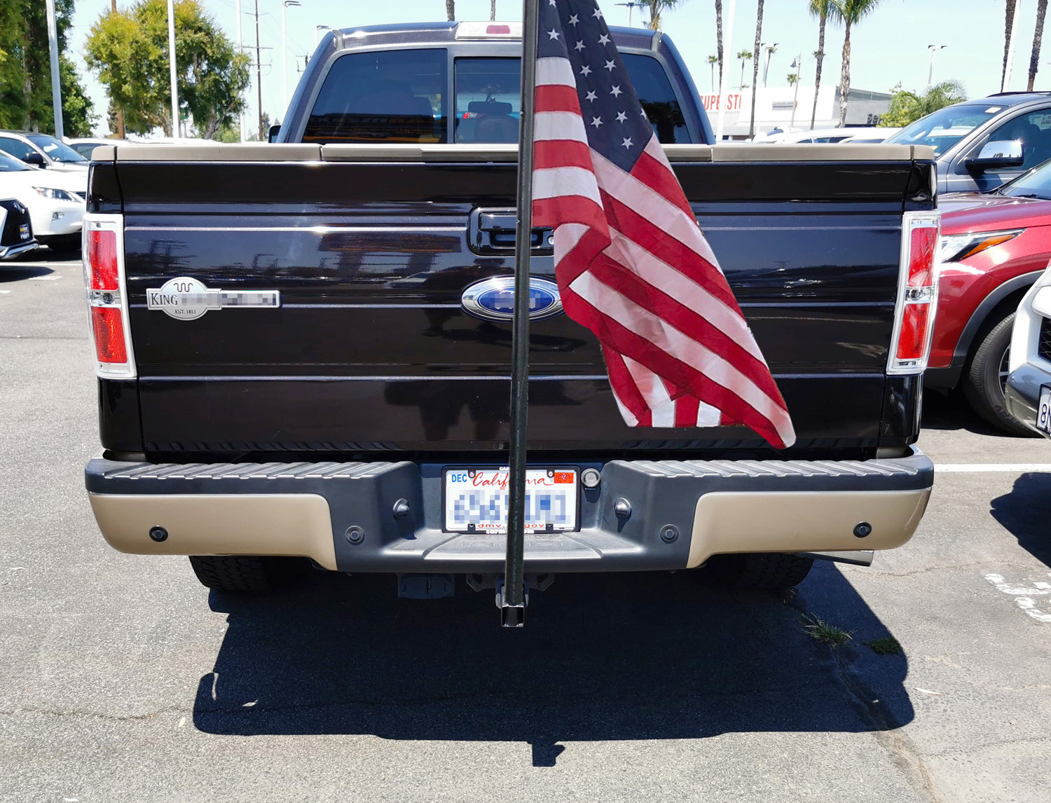 2 Inch Standard Tow Hitch Receiver Mount Flagpole Holder for Truck, SUV, Trailer - Heavy Duty Flag Pole Mount for Camping, Tailgating, Parades & Outdoor Events