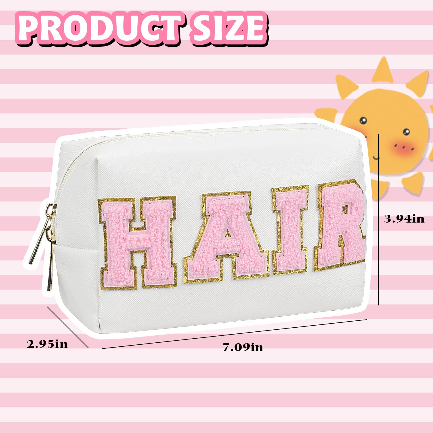 Stylish Preppy Makeup Bag & Skincare Organizer - Waterproof PU Leather Travel Toiletry Case for Women & Girls | Perfect for Travel, Gym, and Daily Cosmetics Storage