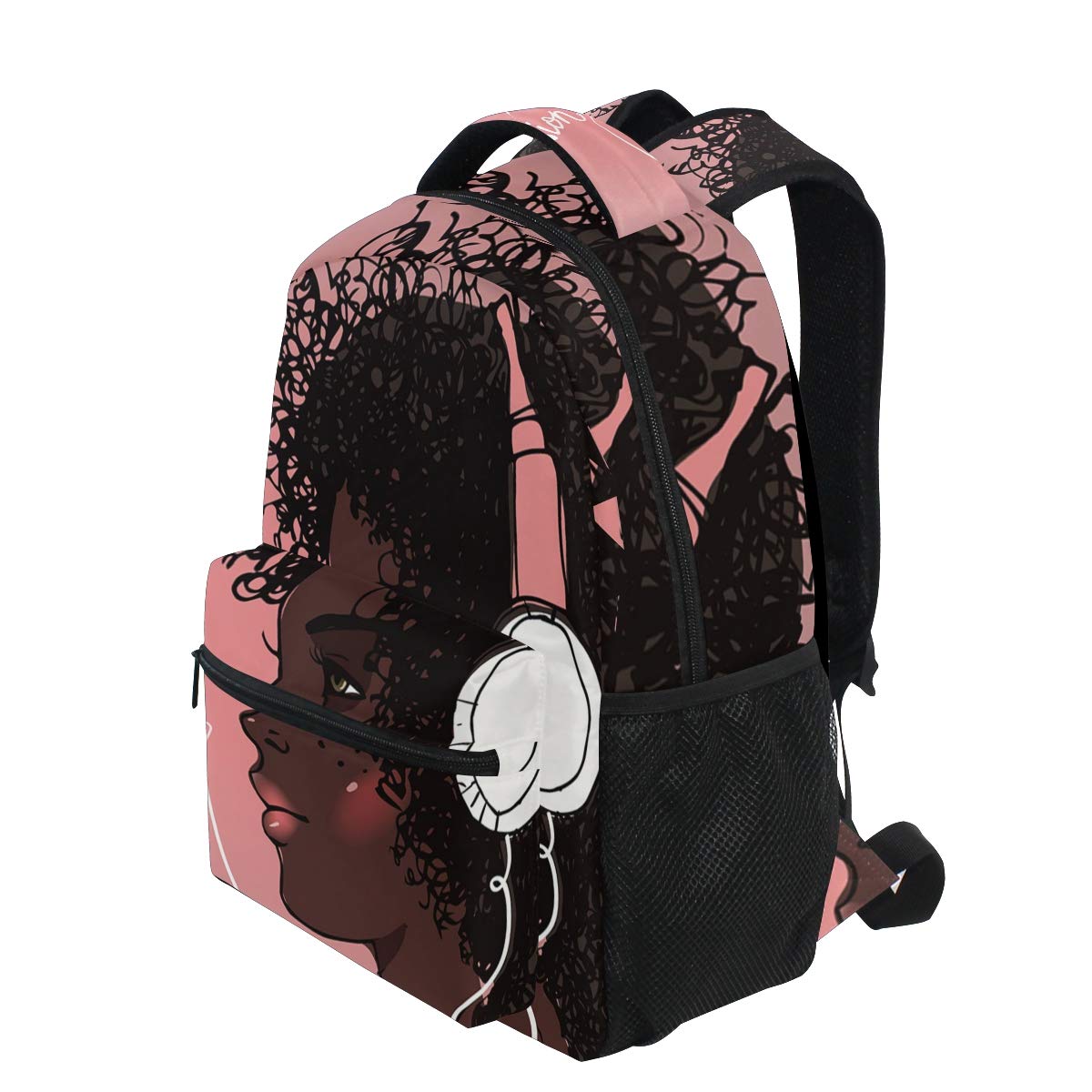 **ALAZA African American Afro Music Backpack for Girls & Boys - Kids & Teens School Backpack with Multiple Pockets - Laptop & Tablet Bag for Travel, College, Work - Stylish & Durable Backpack for Students & Adults**    *(Perfect for School, Travel, Work, Gym & Everyday Use - Holds Laptops, Tablets, Books & Essentials)*