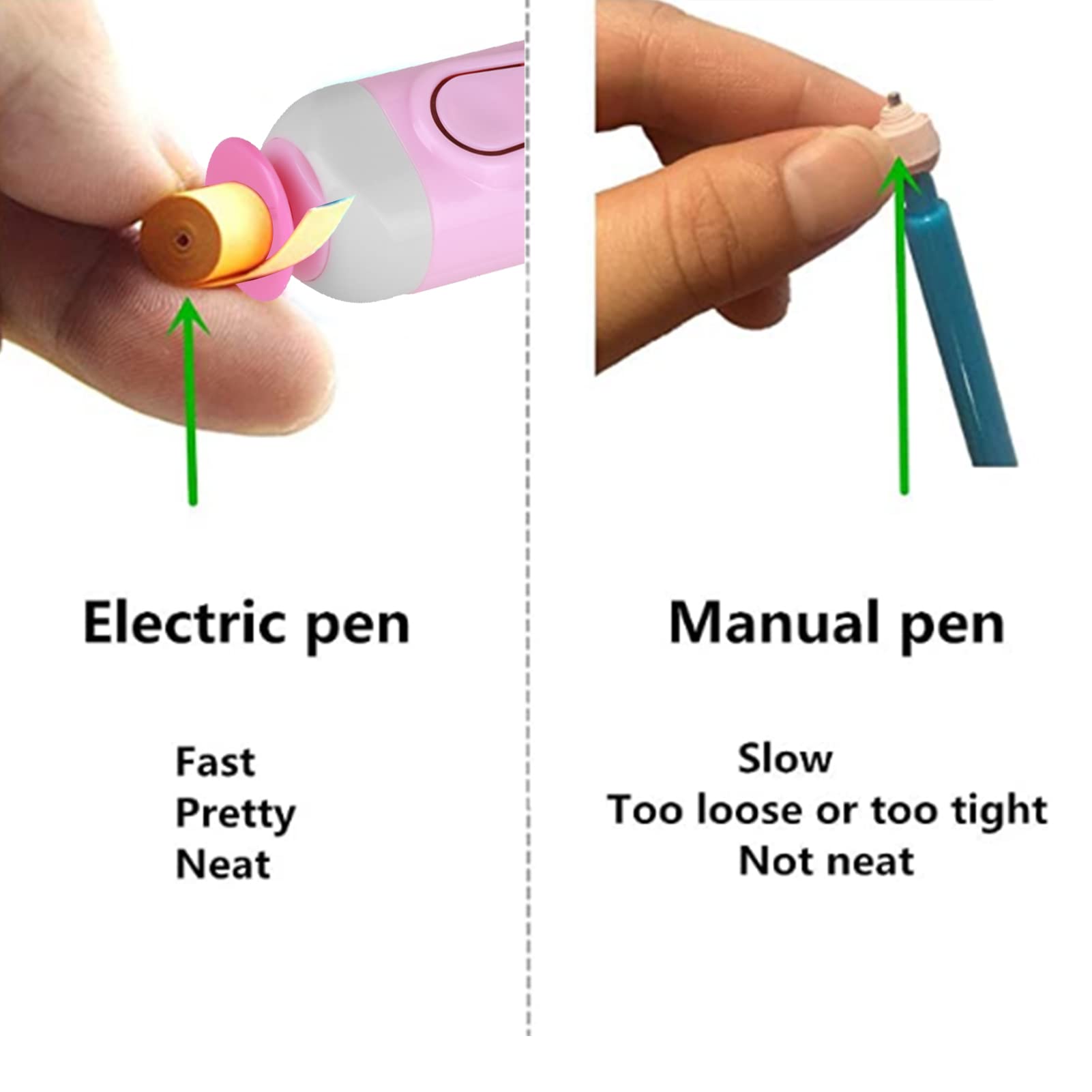 Electric Quilling Pen - Mini Paper Rolling Tool with Slotted Nib for DIY Crafts, Scrapbooking & Card Making (Blue) - Effortless Quilling for Beginners & Professionals