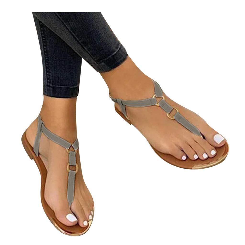 Women's Dressy & Casual Summer Sandals - T-Strap Flat Flip Flops with Open Toe for Beach, Travel & Everyday Wear | Comfortable & Stylish Sandals for Women