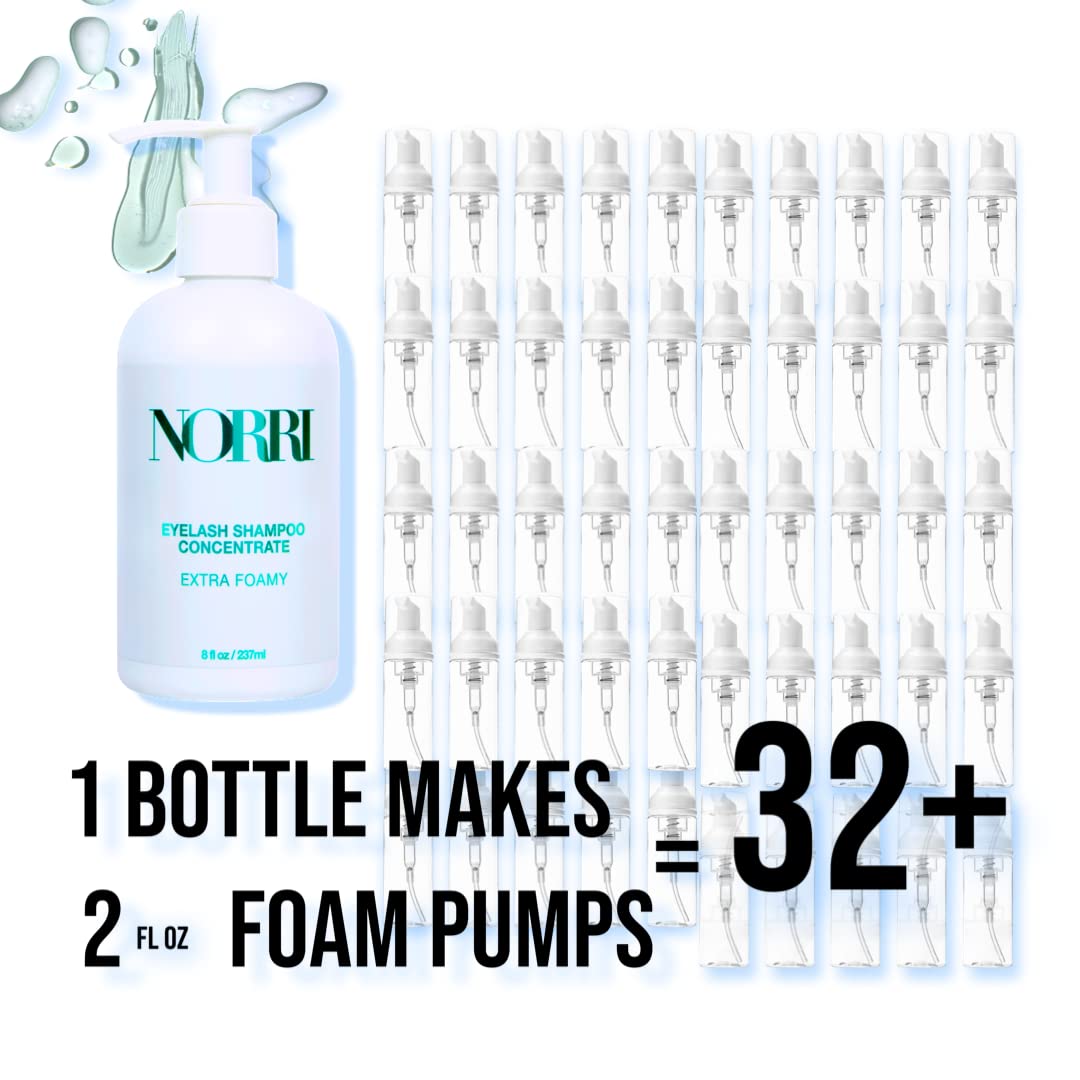 Oil-Free pH Balancing Lash Shampoo Concentrate & Foaming Eyelash Cleanser Duo with Brush Kit | Fragrance-Free, Non-Stinging Formula | Perfect for Lash Extensions, Sensitive Eyes & Daily Eyelash Care