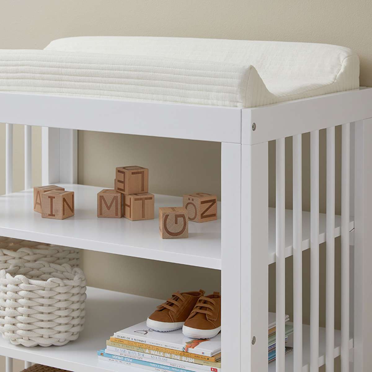 White Aspen Changing Table - Sturdy & Safe Baby Dresser for Nursery, Bedroom, or Daycare - Perfect for Diaper Changes & Baby Care Essentials Storage