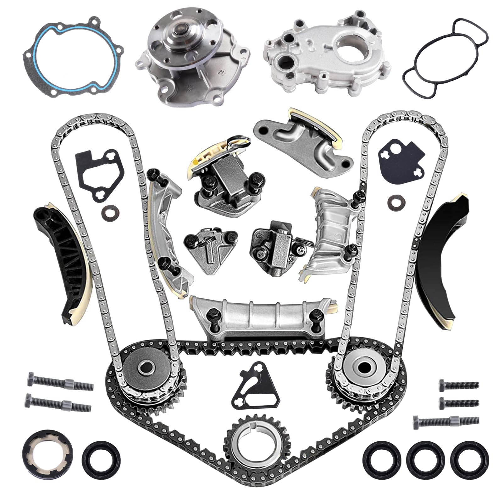 2.8L 3.0L 3.6L Timing Chain Kit with Oil Pump & Water Pump - Compatible with Buick Pontiac Chevy Cadillac GMC Saturn Saab Suzuki - Engine Maintenance & Performance Upgrade for GM Vehicles