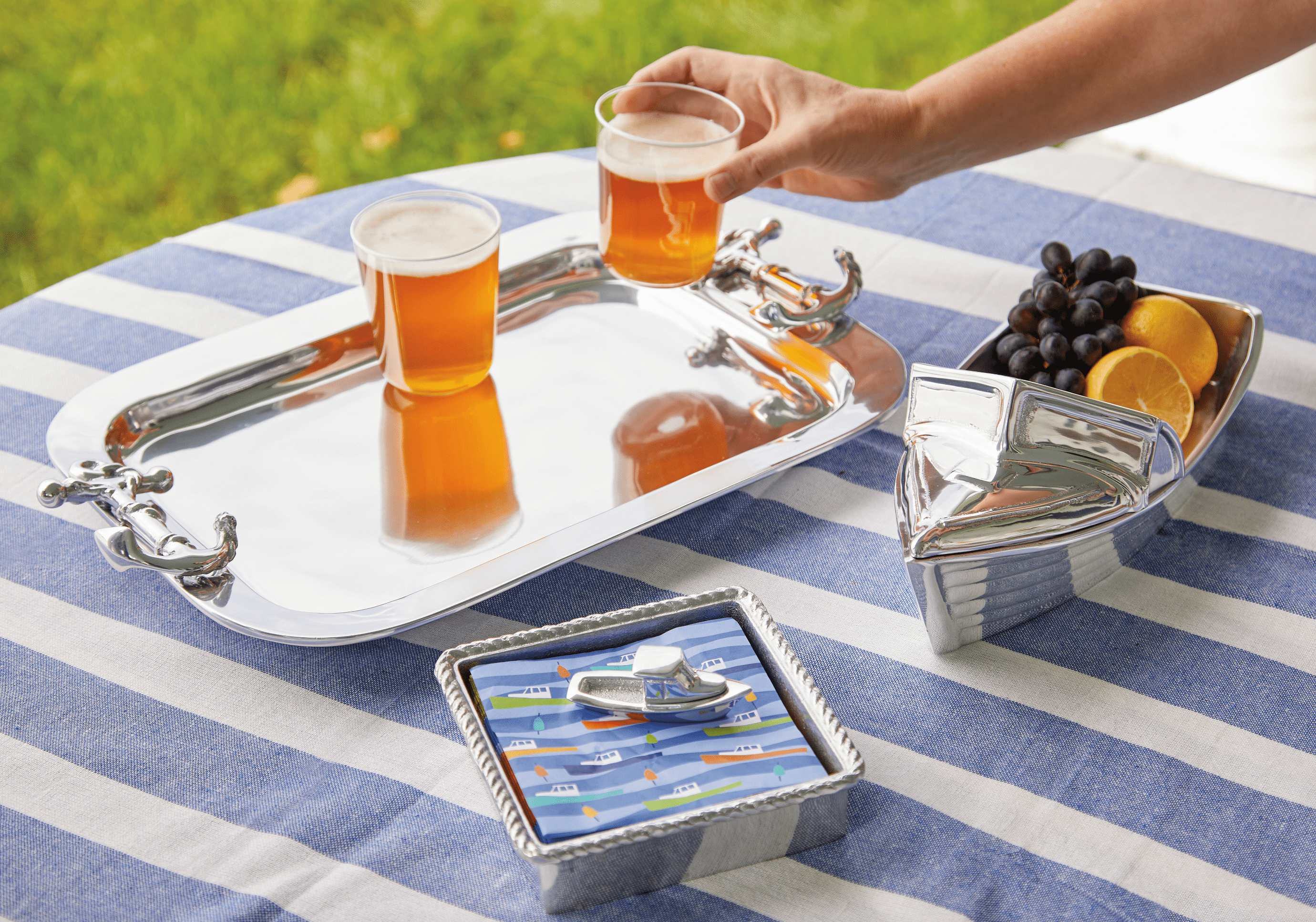 Premium Marine-Grade Motorboat Rope Napkin Holder Set - Waterproof & Rustproof for Boating, Beach Picnics, and Coastal Home Decor