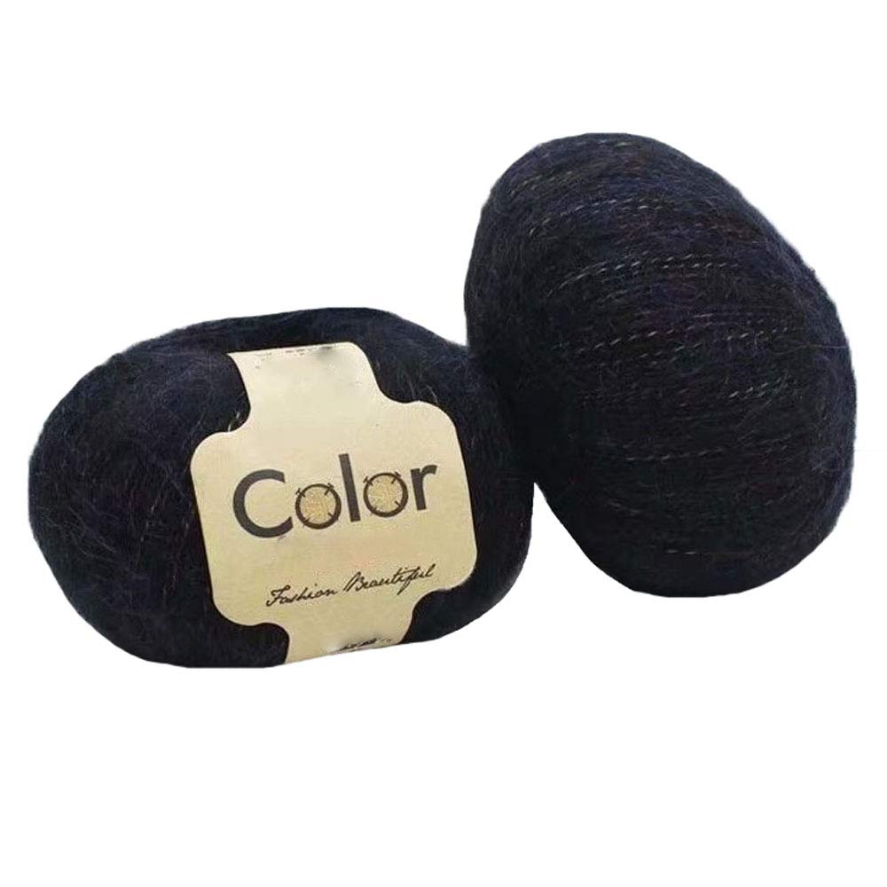 100g Soft Warm Mohair Blend Wool Yarn for Hand Knitting & Crochet - Perfect for Winter Scarves, Sweaters, Shawls, Gloves & DIY Projects - Premium Black Knitting Yarn for Cozy Winter Crafts