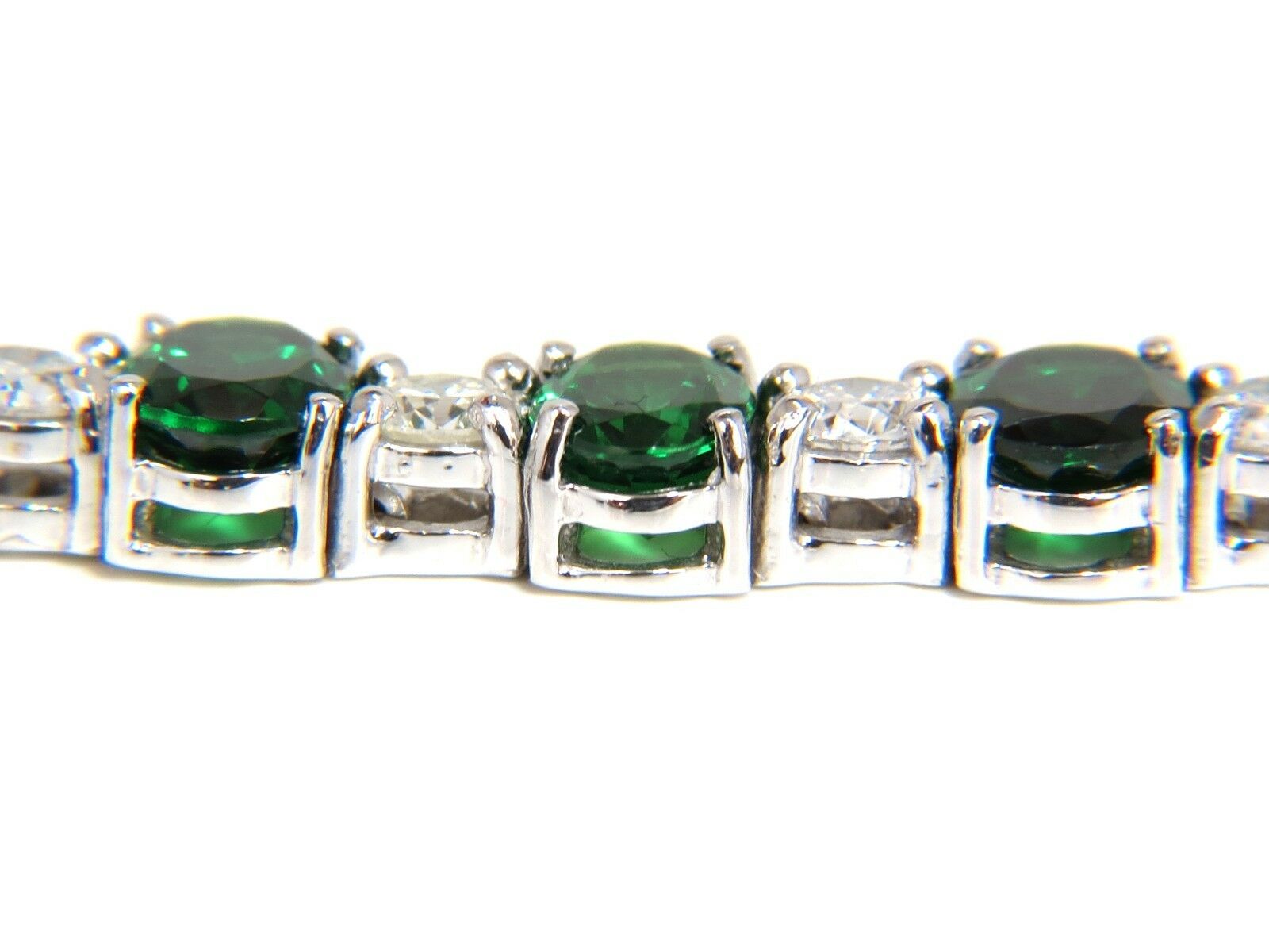20.68CT Natural Tsavorite Diamond Tennis Bracelet in 14KT Gold - Vivid Green Gemstone Jewelry for Women, Perfect for Weddings, Parties & Special Occasions
