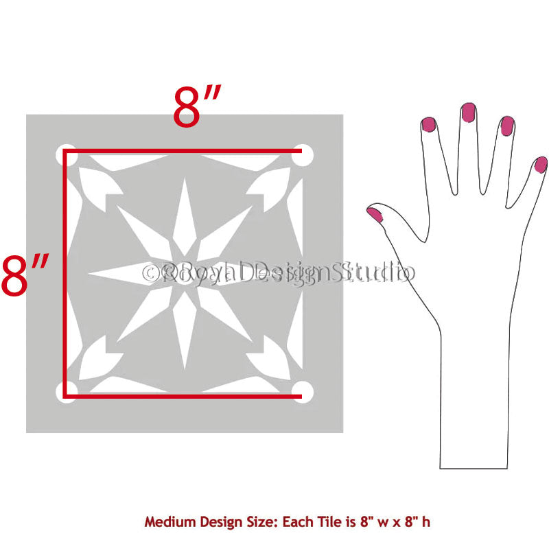 Starz Tile Stencil Kit - Reusable DIY Wall & Floor Tile Painting Templates for Home Decor & Crafts | Perfect for Bathroom, Kitchen Backsplash, and DIY Projects