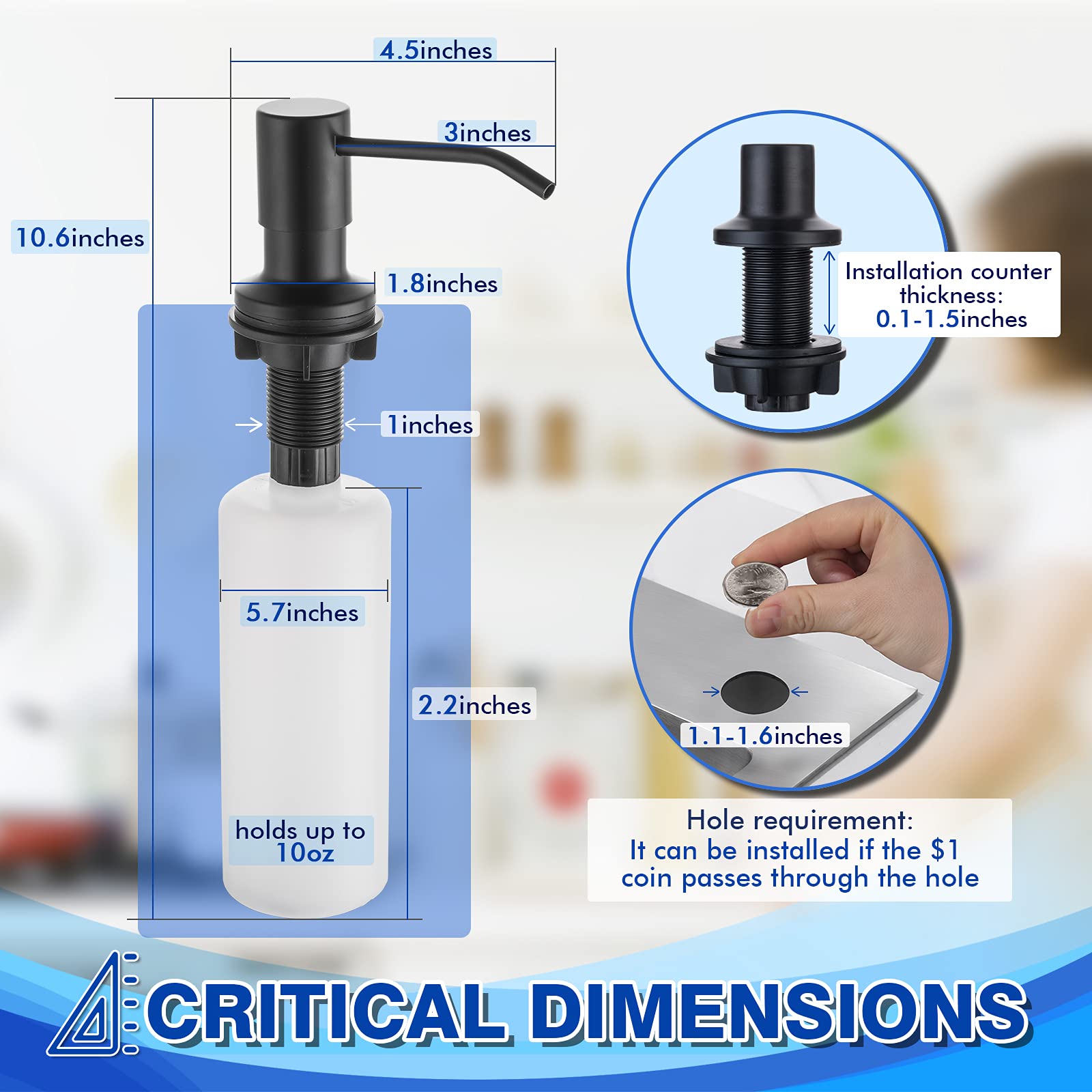 WEWE Commercial Stainless Steel Single Handle Black Kitchen Faucet with Pull Down Sprayer and Soap Dispenser for Modern Kitchen Sinks