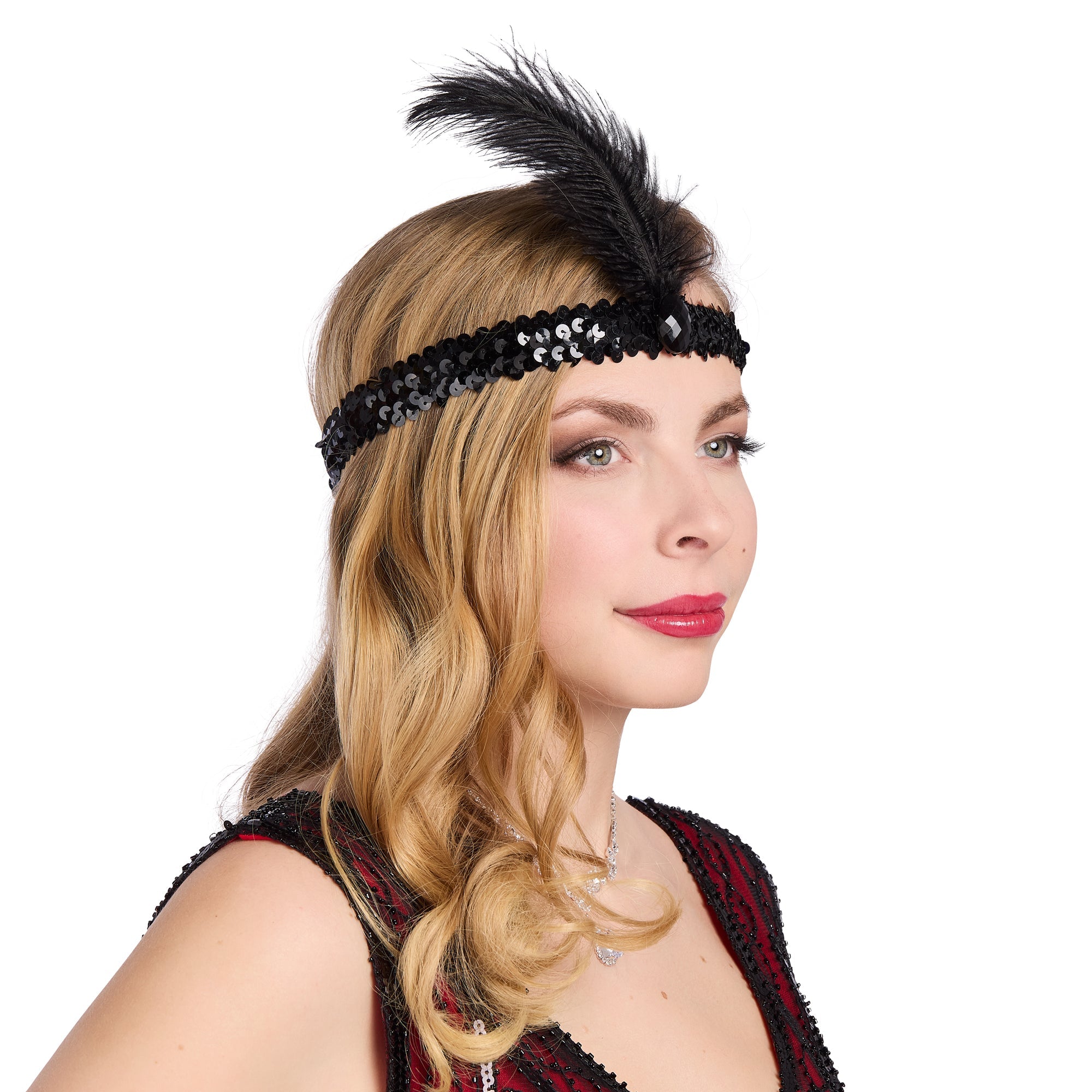 1920s Gatsby Elegant Flapper Dress for Women - Vintage Red and Black Costume for Halloween, Themed Parties & Roaring 20s Events
