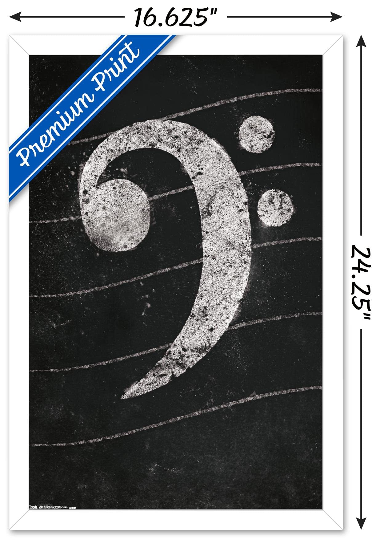 Trends International Bass Clef Music Wall Poster - 14.725