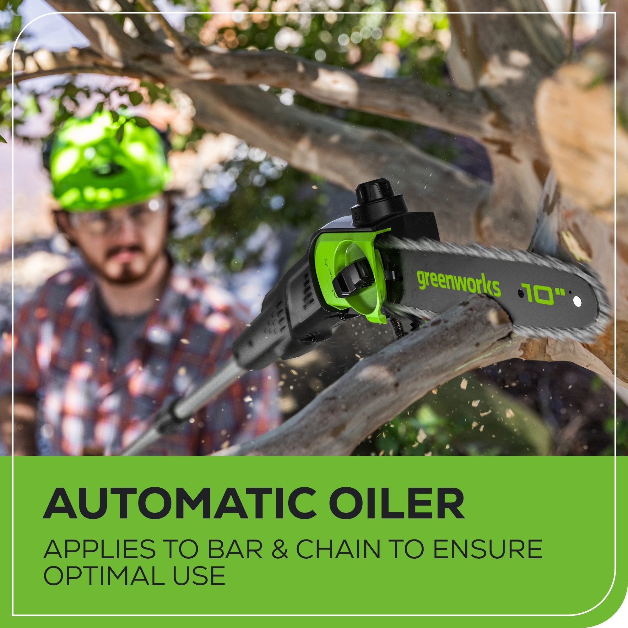 80V Pro 10 Cordless Battery Pole Saw with 2.0Ah Battery & Charger - Lightweight Tree Trimming Tool for Yard Maintenance, Landscaping, and DIY Projects